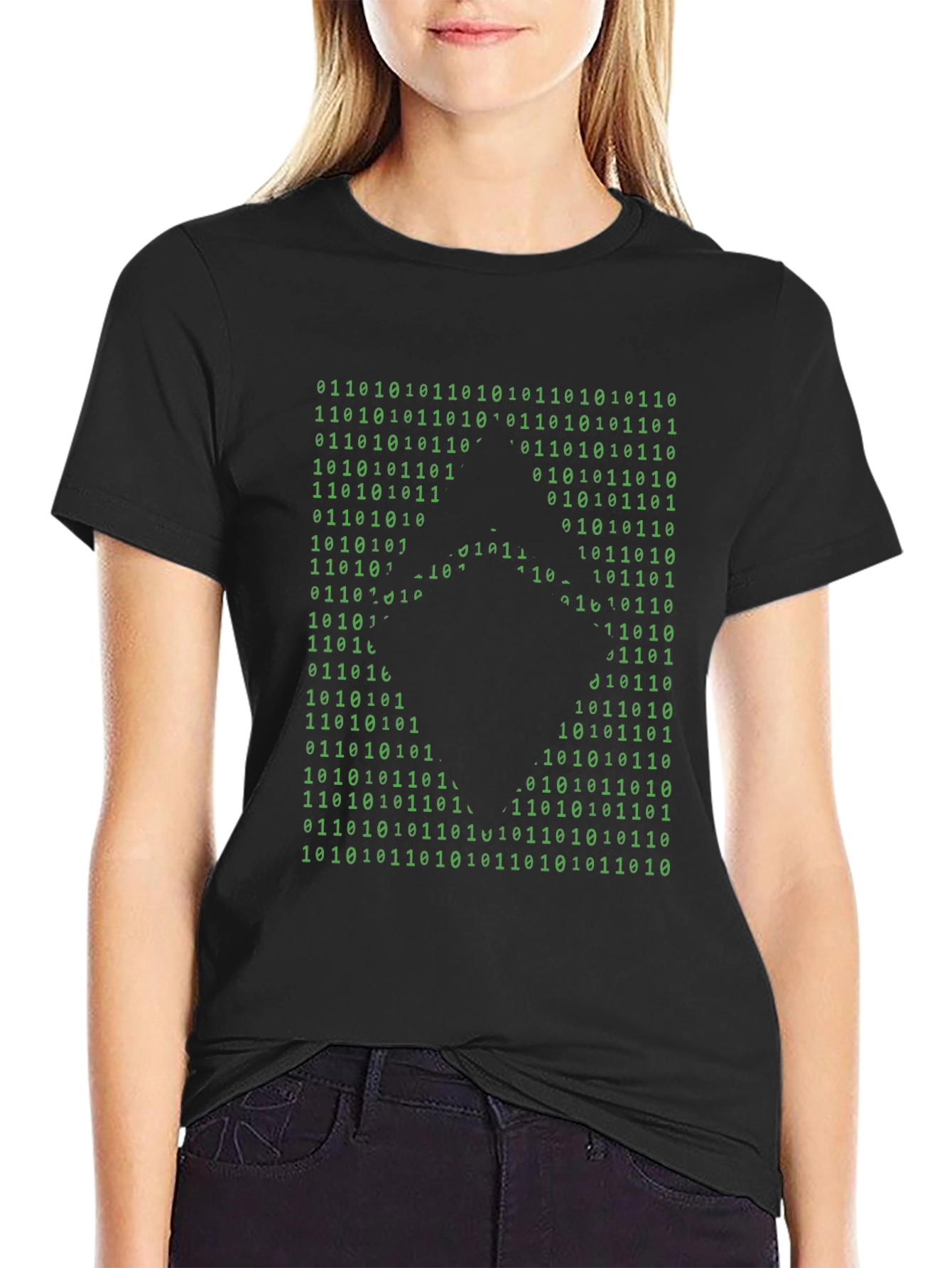 Binary Code Gamer T-Shirt - Black Cotton Tee