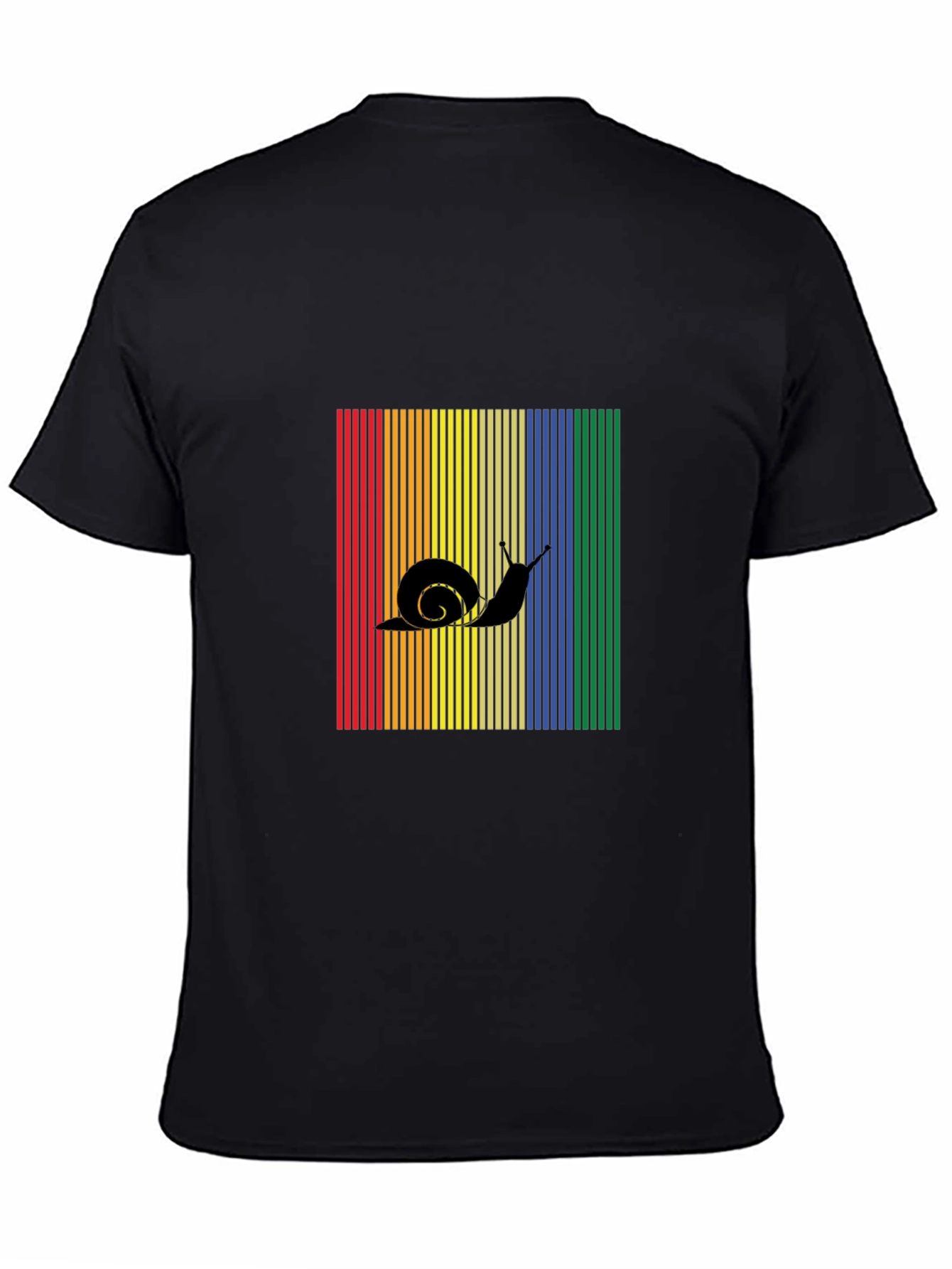 Snail Silhouette Rainbow Striped T-Shirt