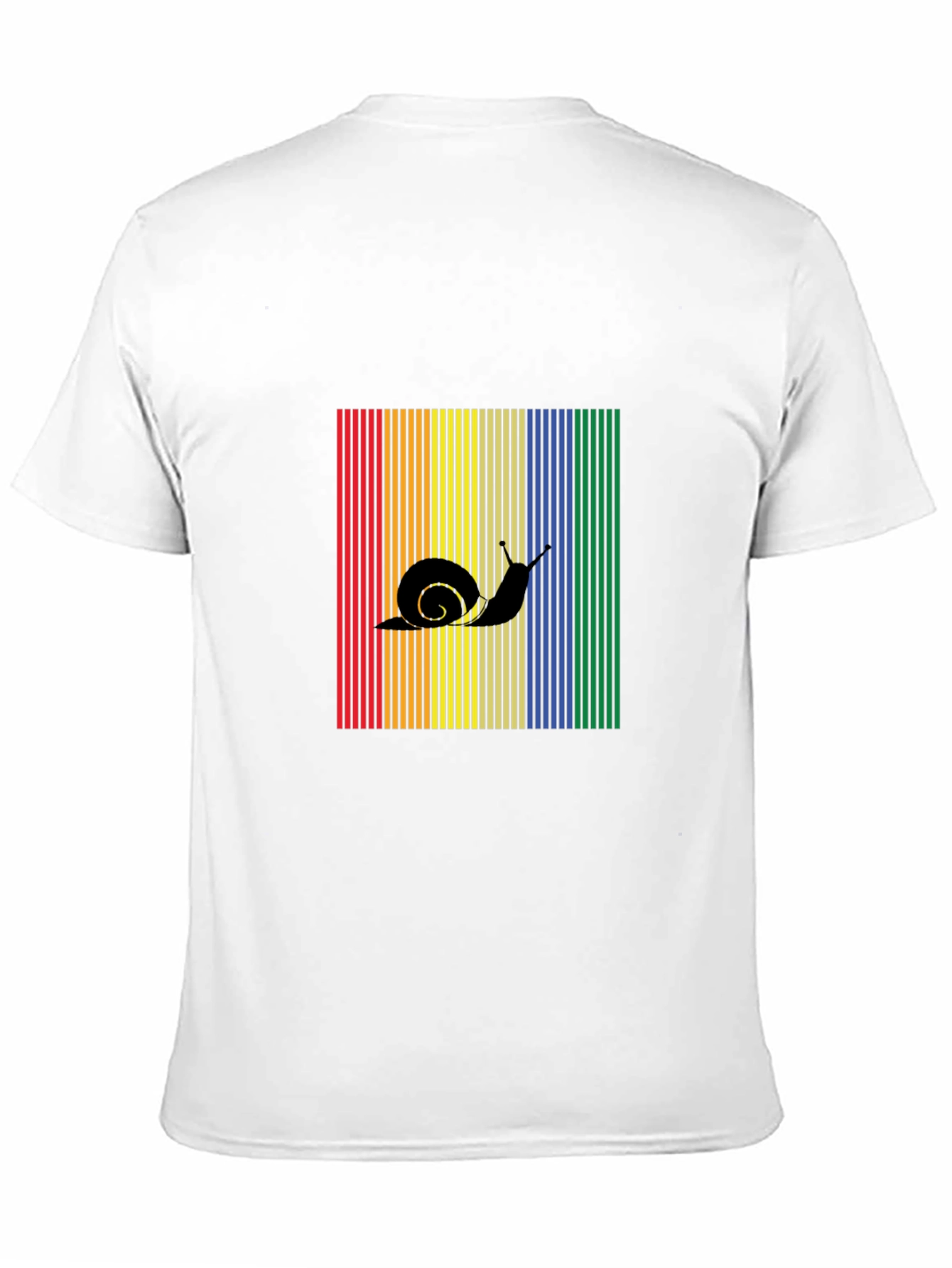 Snail Silhouette Rainbow Striped T-Shirt