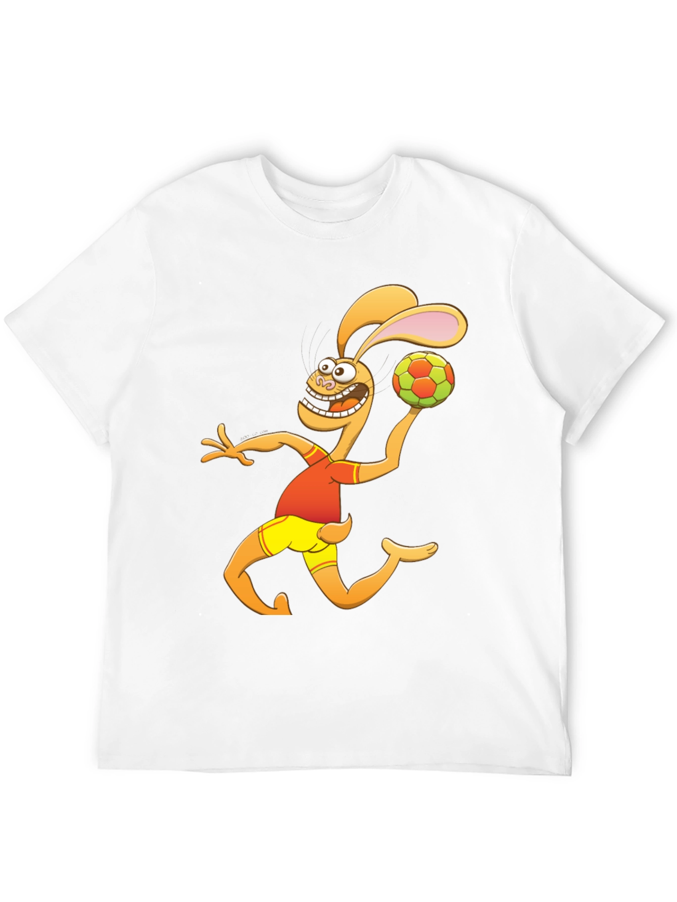 Cartoon Rabbit Handball Player Graphic T-Shirt
