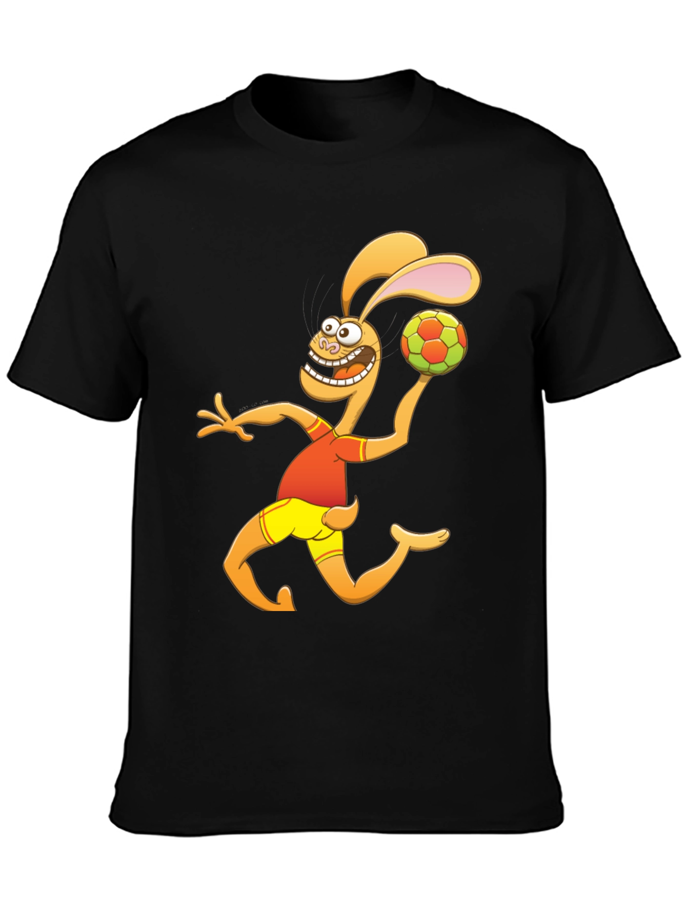 Cartoon Rabbit Handball Player Graphic T-Shirt