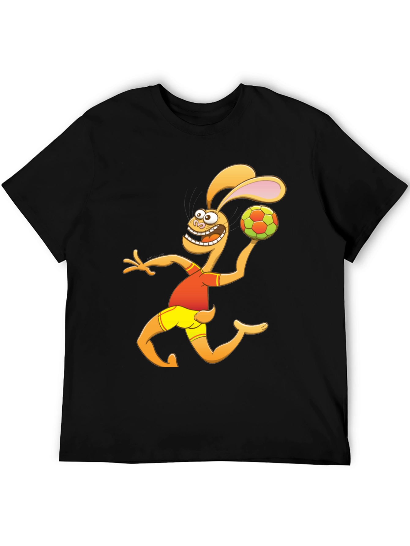 Cartoon Rabbit Handball Player Graphic T-Shirt