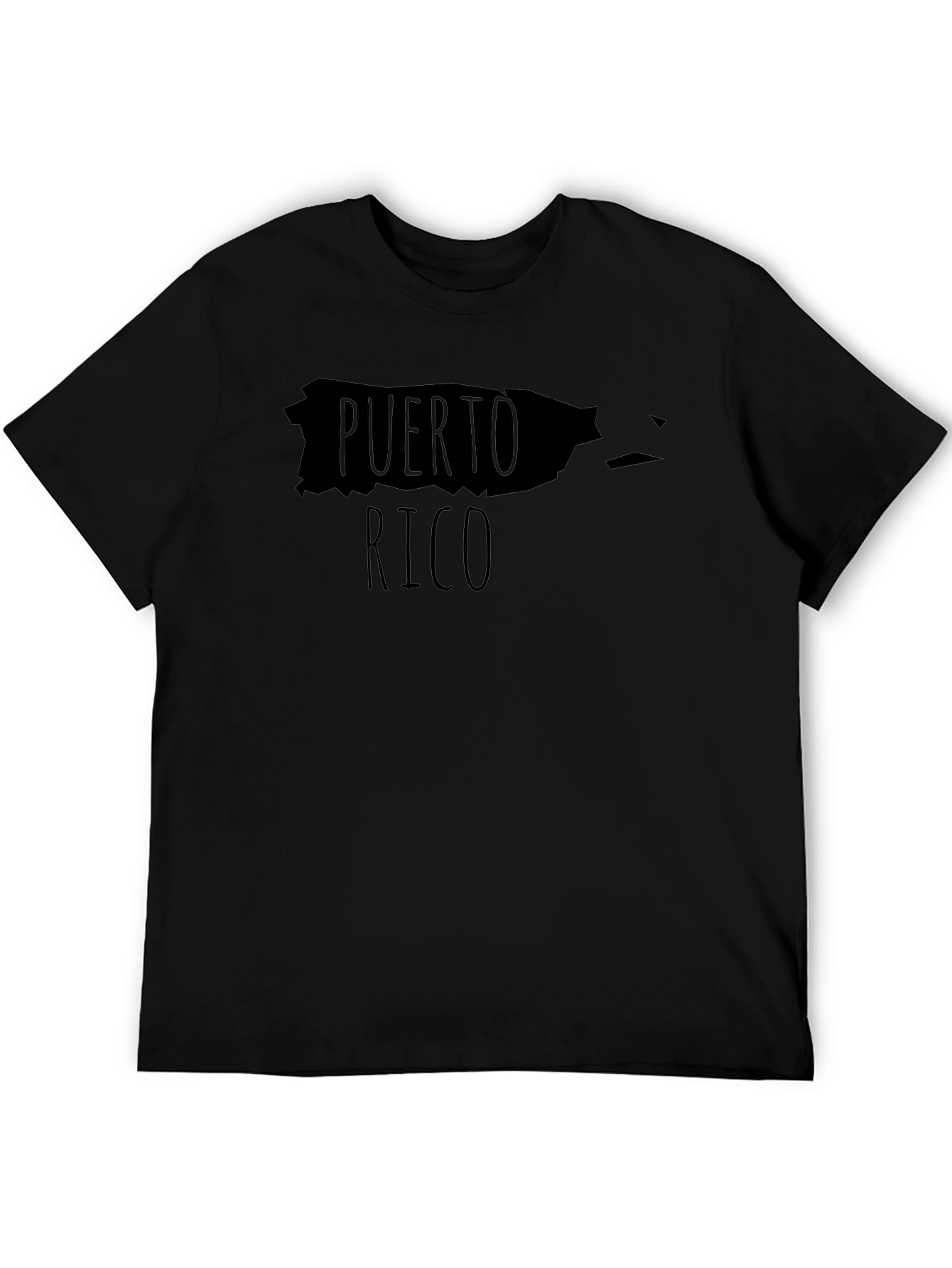 Puerto Rico Map Graphic Tee - Black T-Shirt