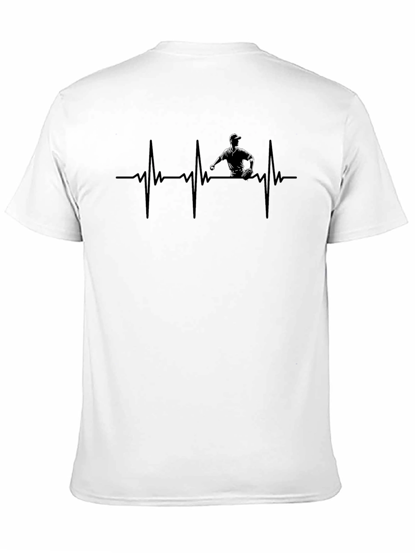 Baseball Heartbeat T-Shirt - Pitcher Silhouette
