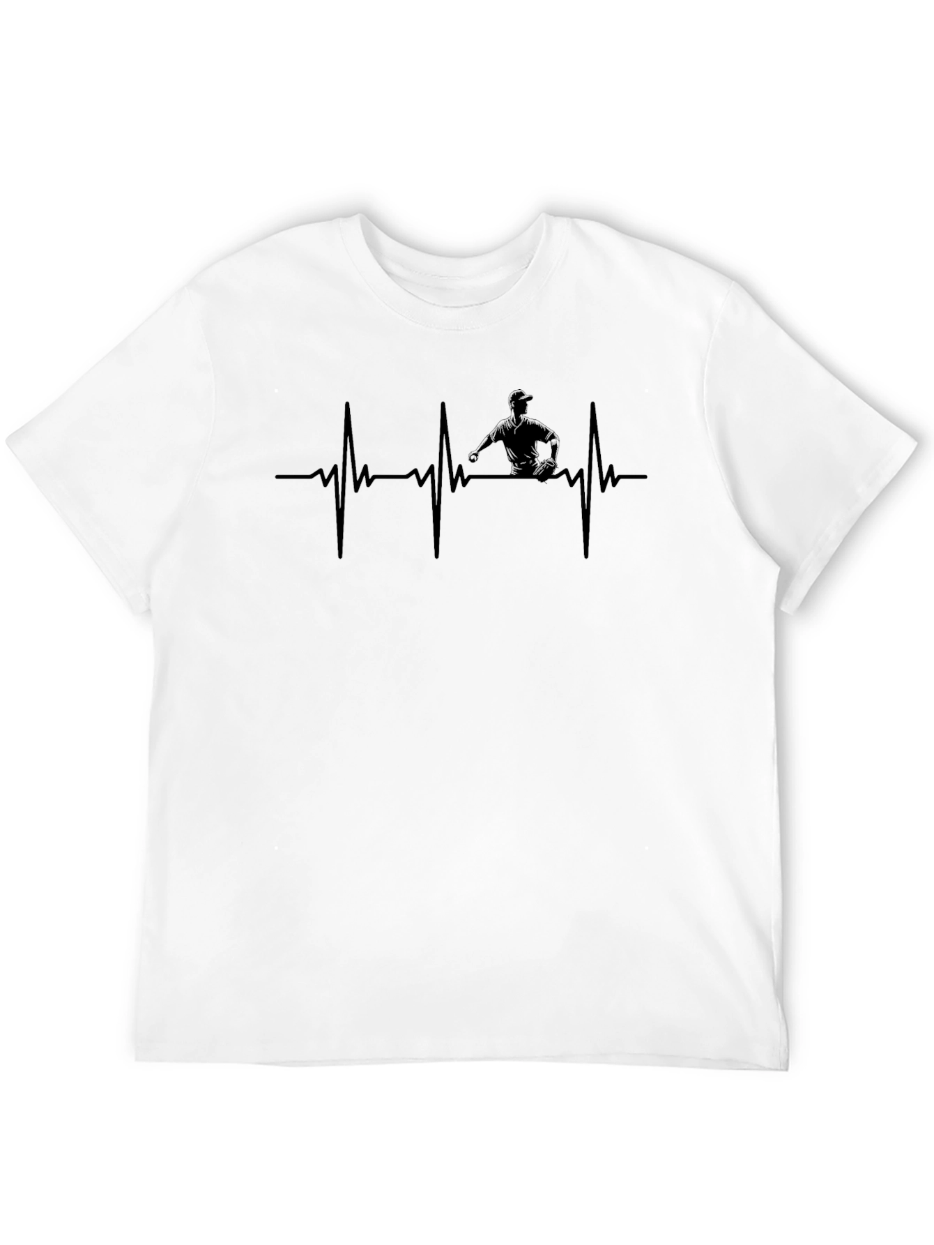Baseball Heartbeat T-Shirt - Pitcher Silhouette