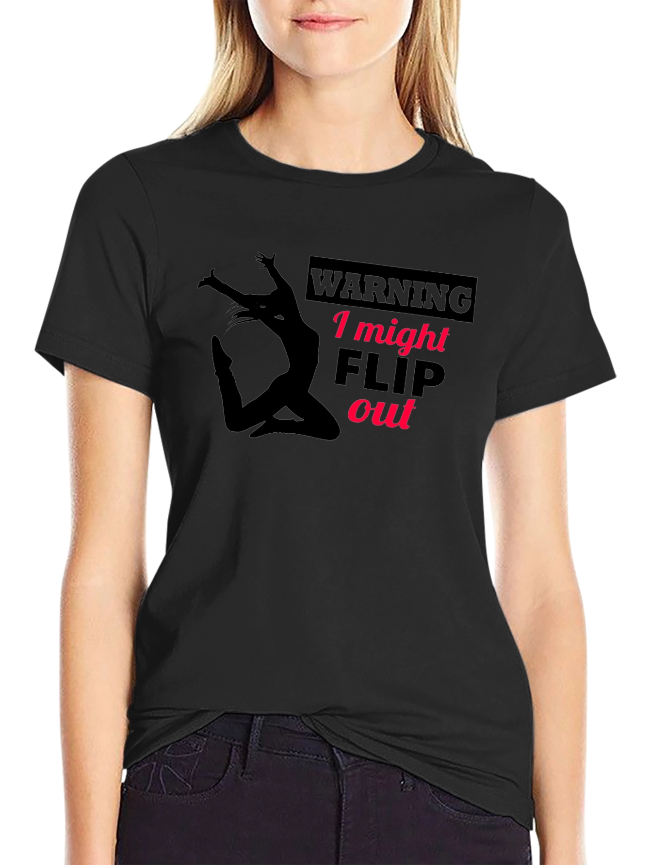 Warning: I Might Flip Out Black T-Shirt