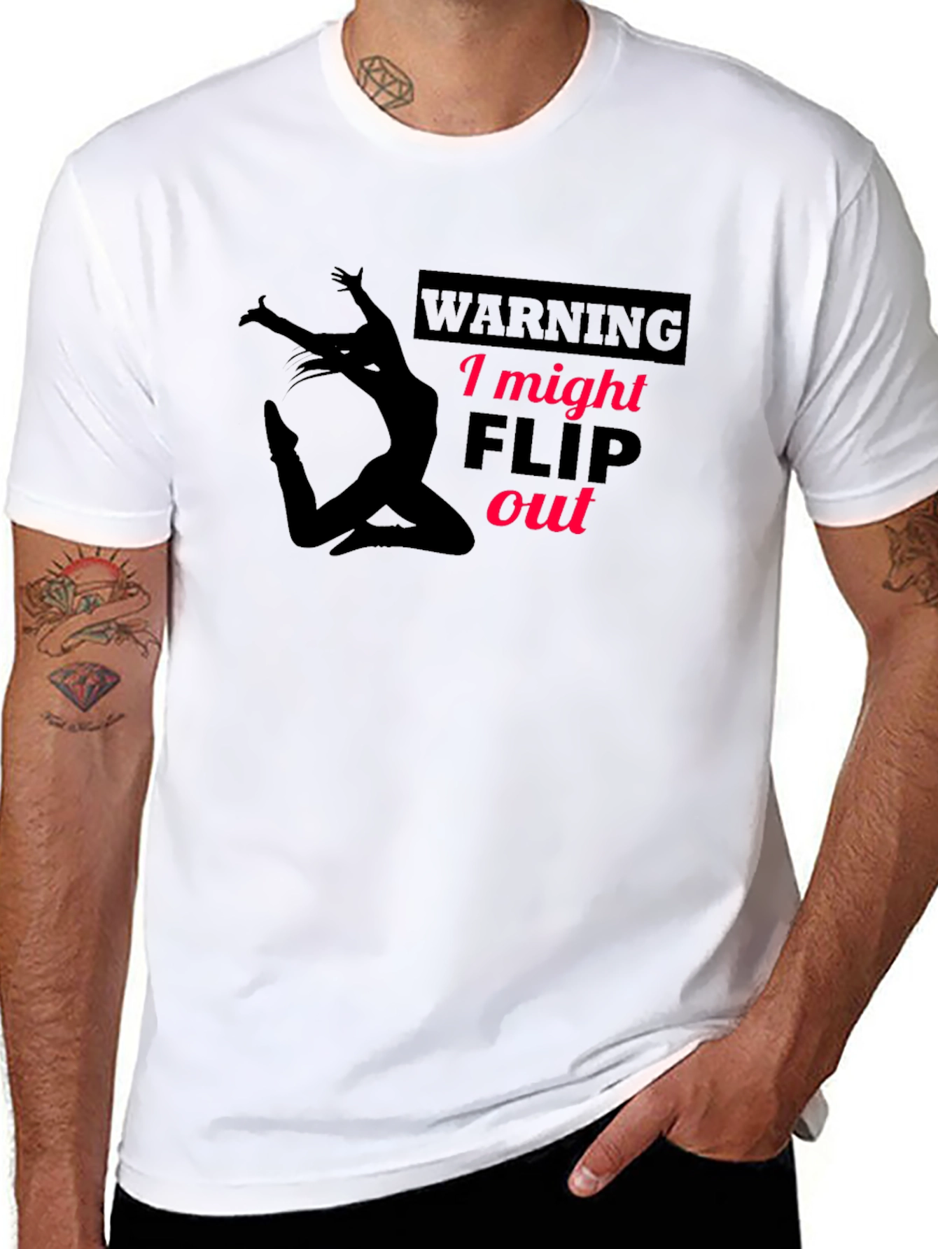 Warning: I Might Flip Out Black T-Shirt