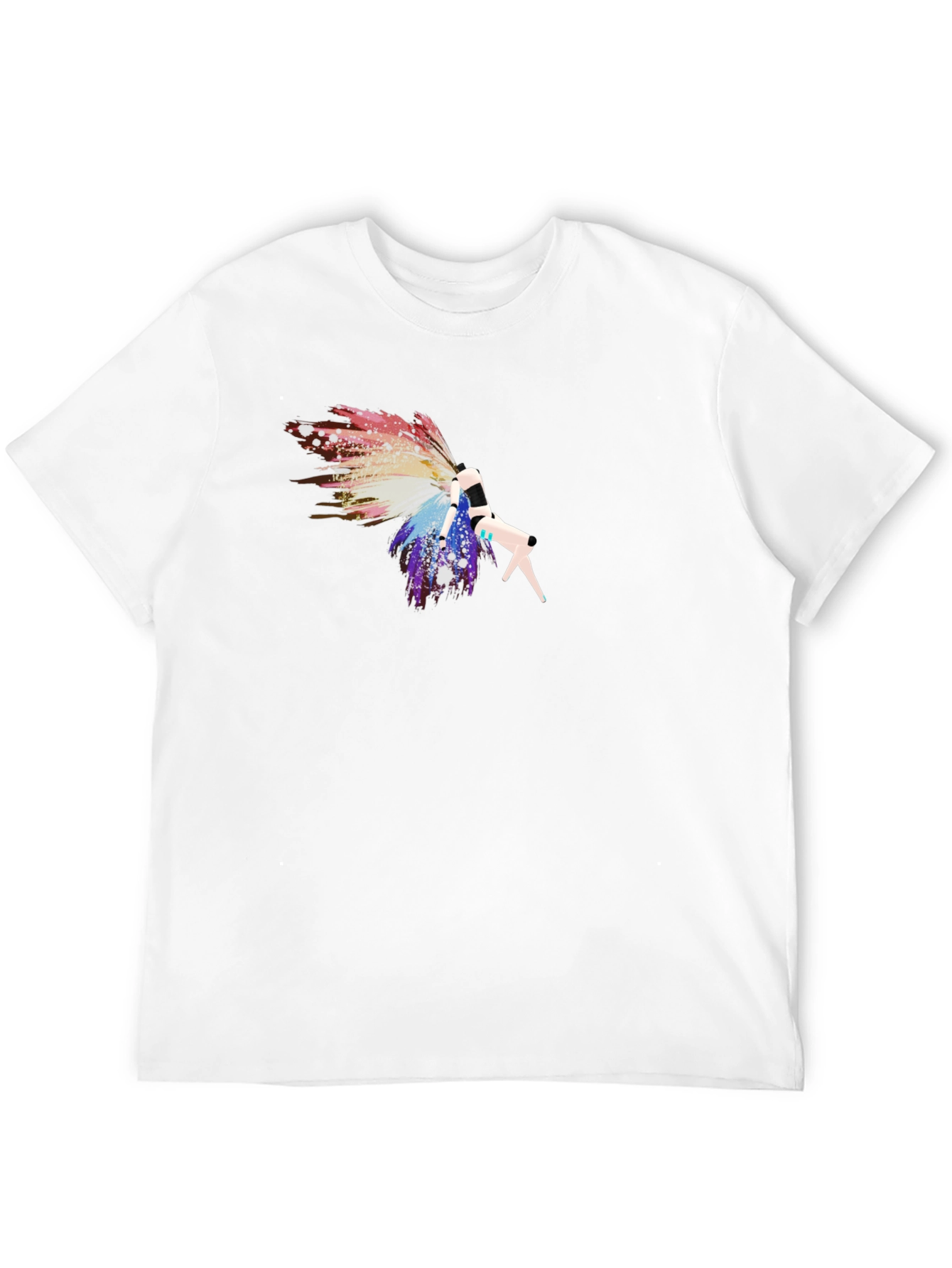 Abstract Graphic Tee - Black Cotton Blend T-Shirt