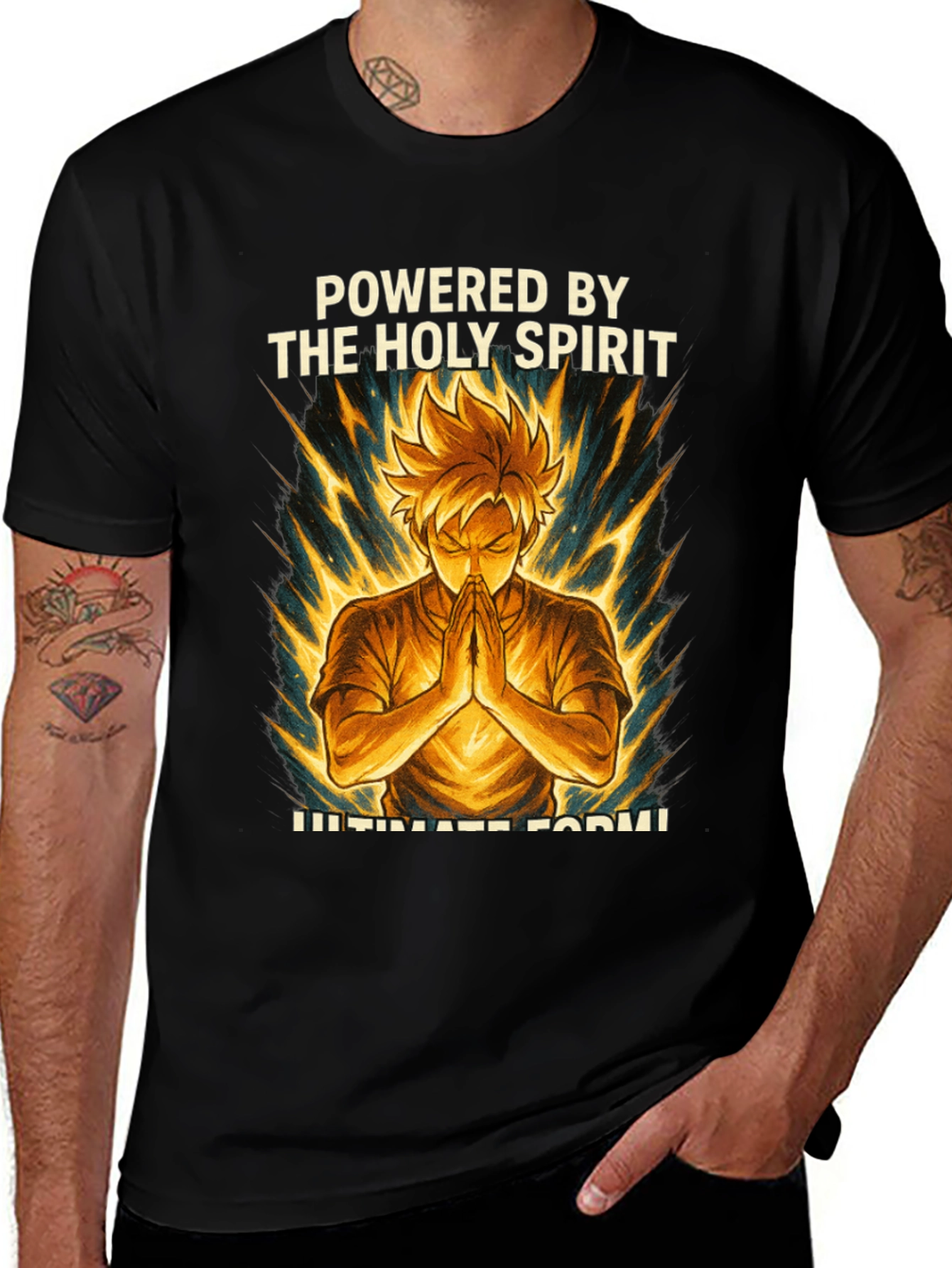 Powered by The Holy Spirit Anime Style T-Shirt