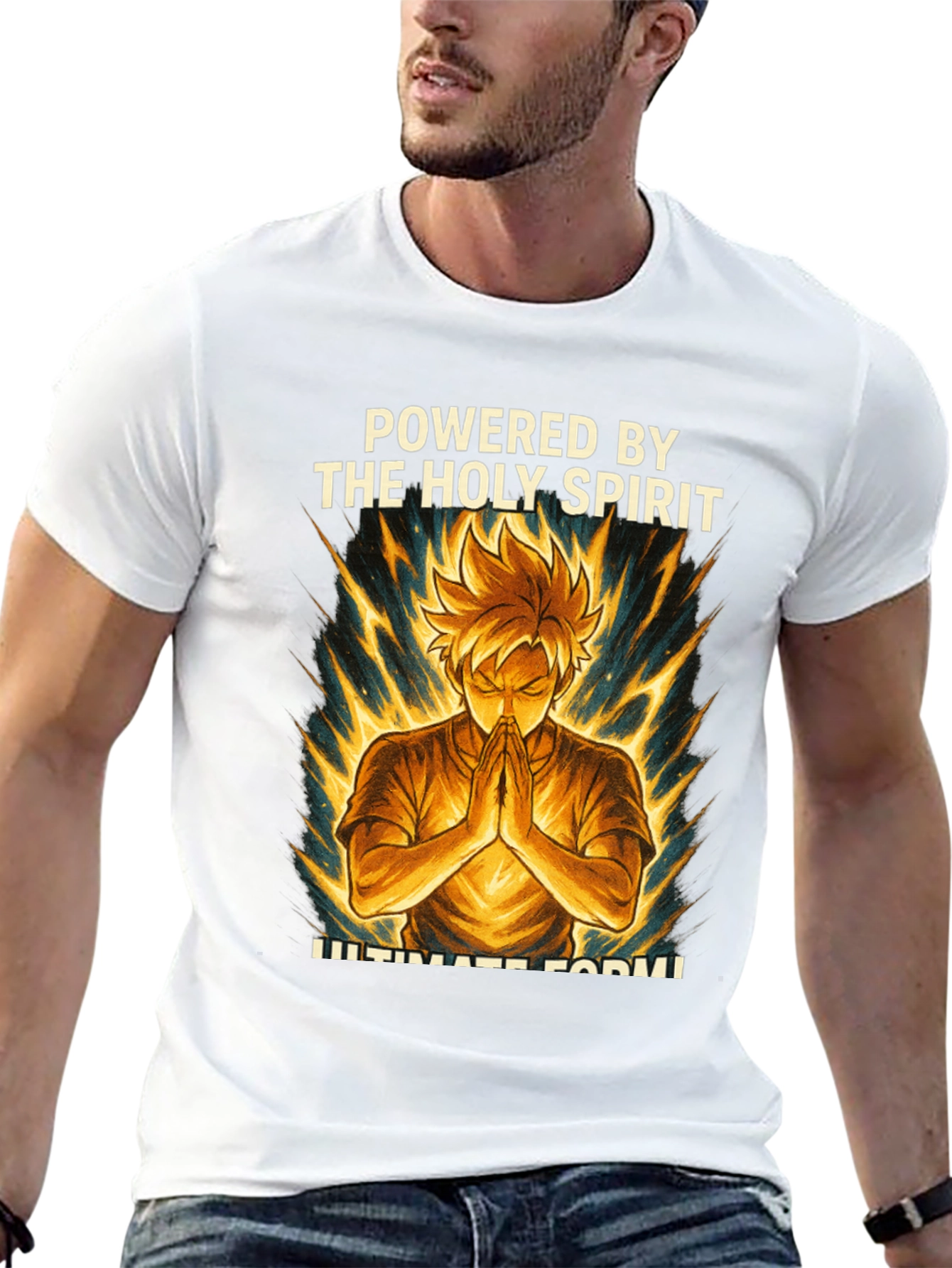 Powered by The Holy Spirit Anime Style T-Shirt