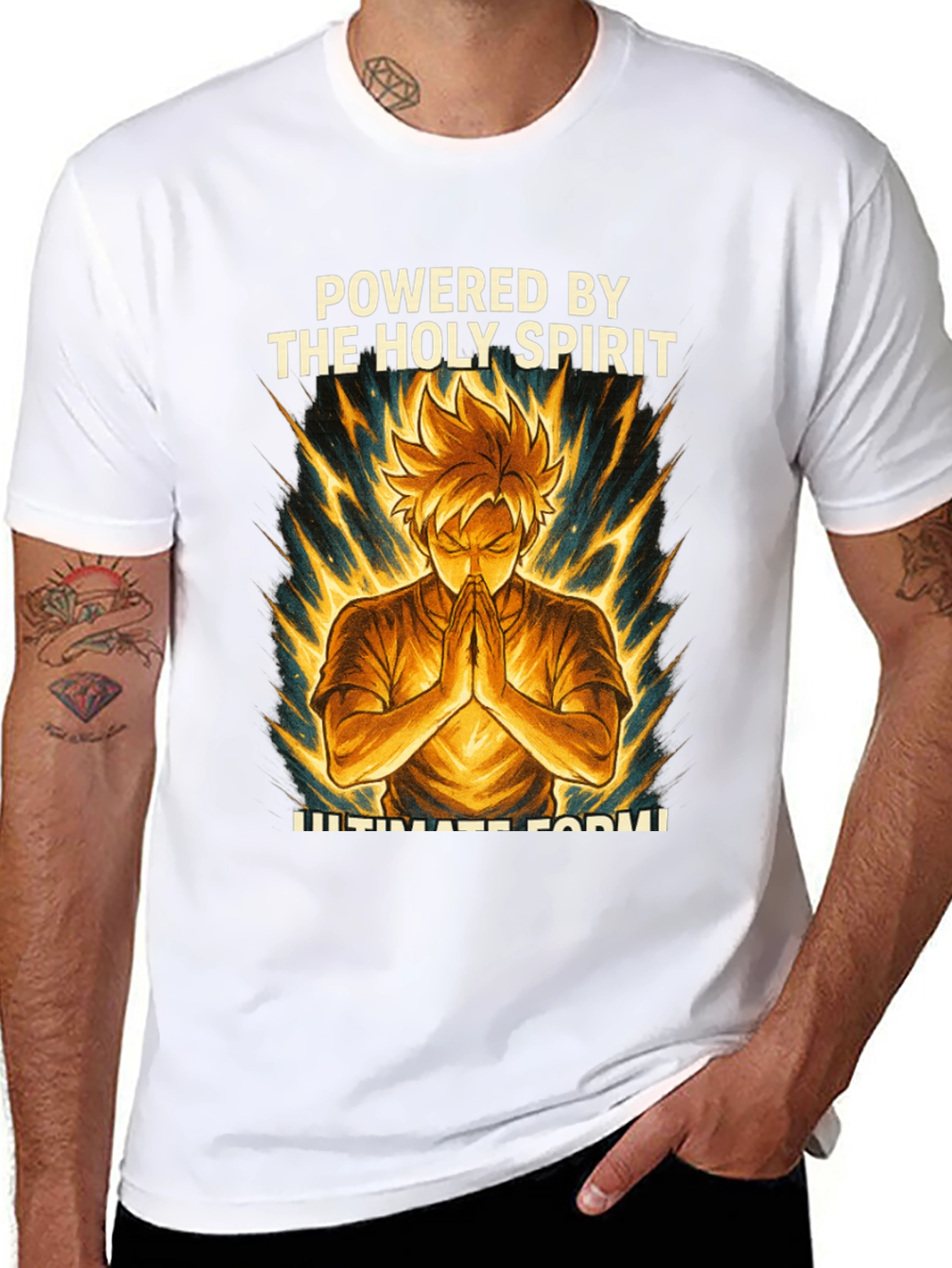 Powered by The Holy Spirit Anime Style T-Shirt