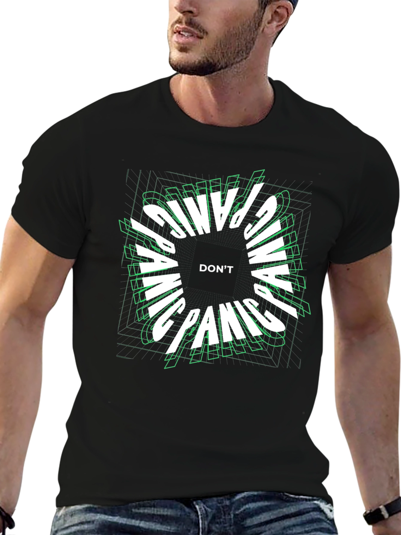 Dont Panic Graphic Tee - Black T-Shirt