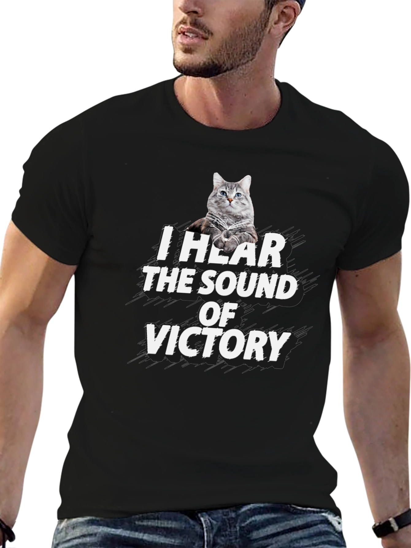 Victory Cat Graphic T-Shirt