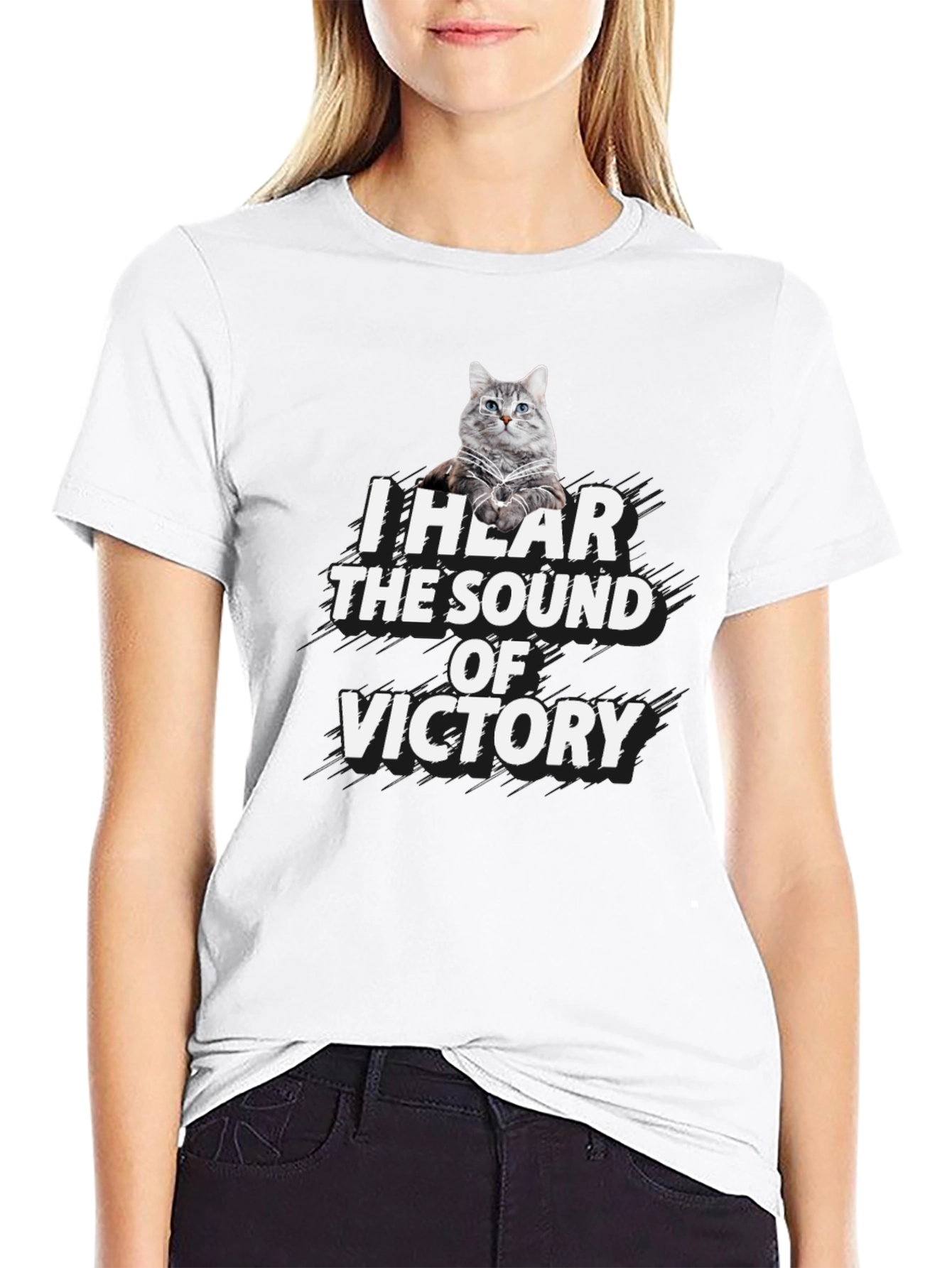 Victory Cat Graphic T-Shirt