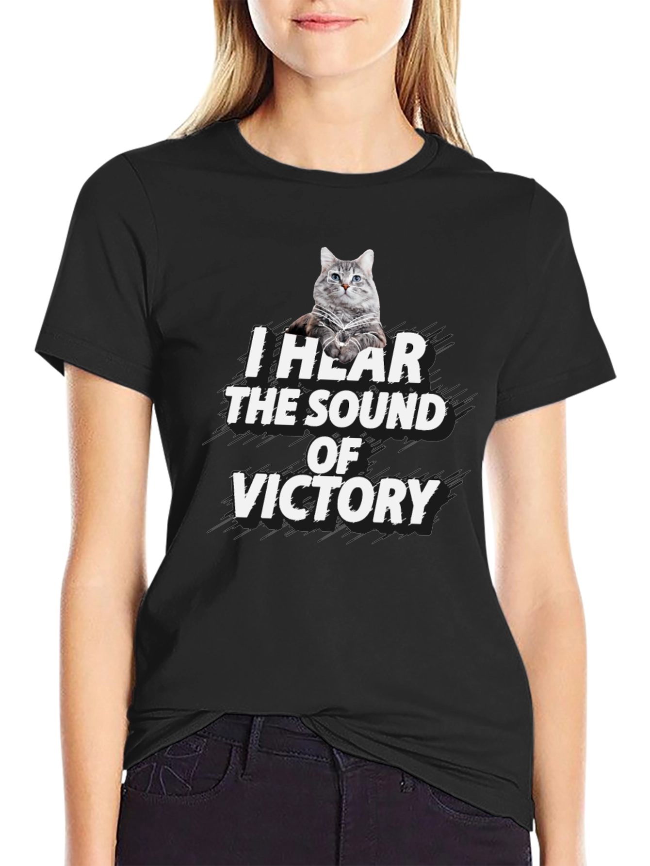 Victory Cat Graphic T-Shirt