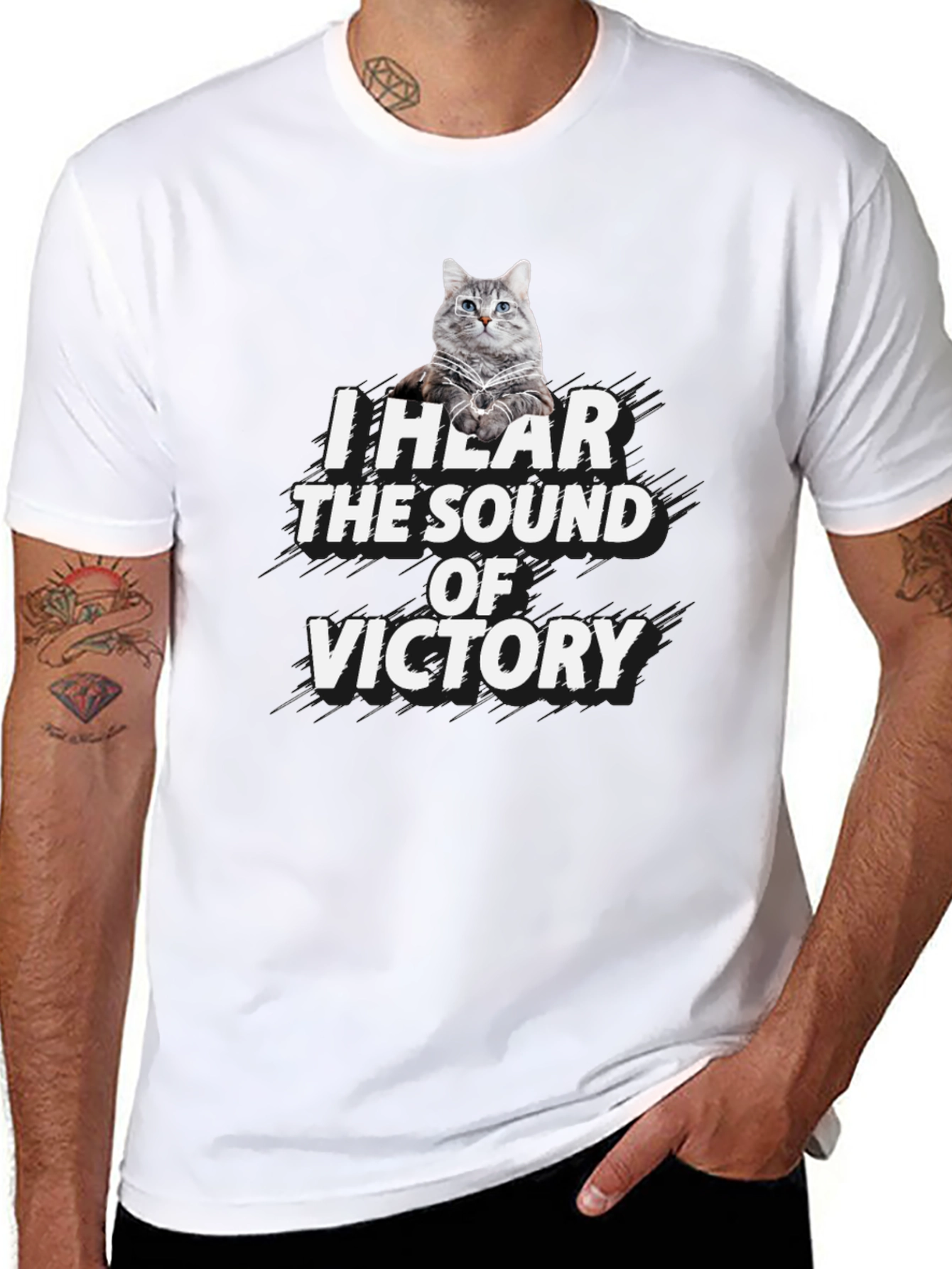 Victory Cat Graphic T-Shirt