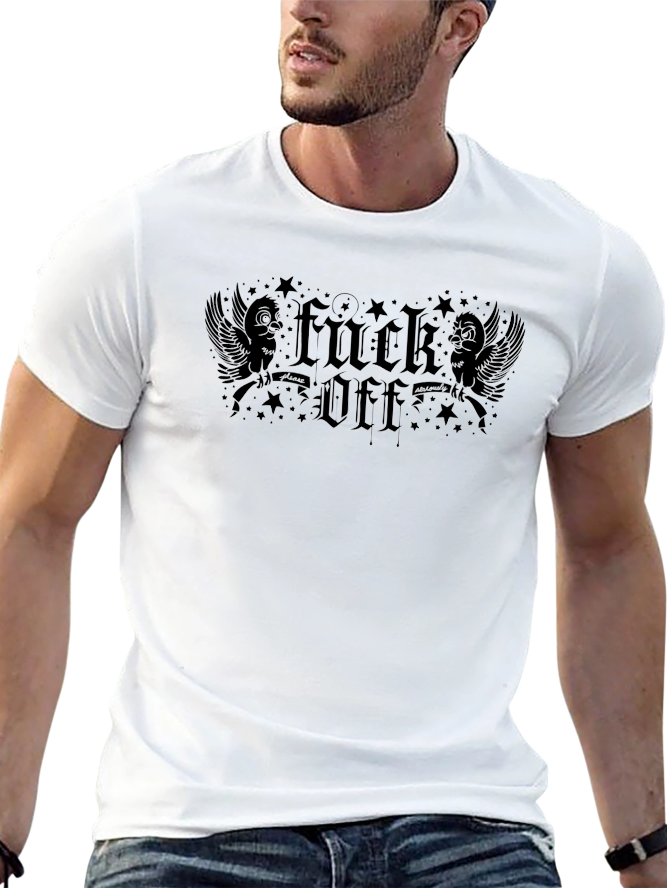 Edgy Black F*ck Off Graphic Tee