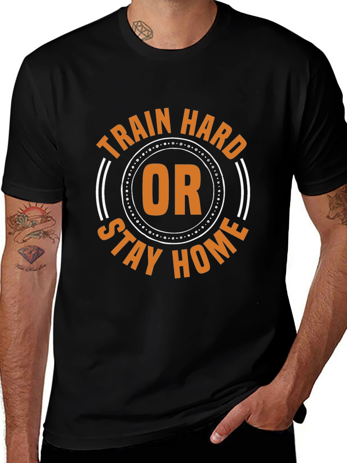 Train Hard or Stay Home Black Graphic Tee