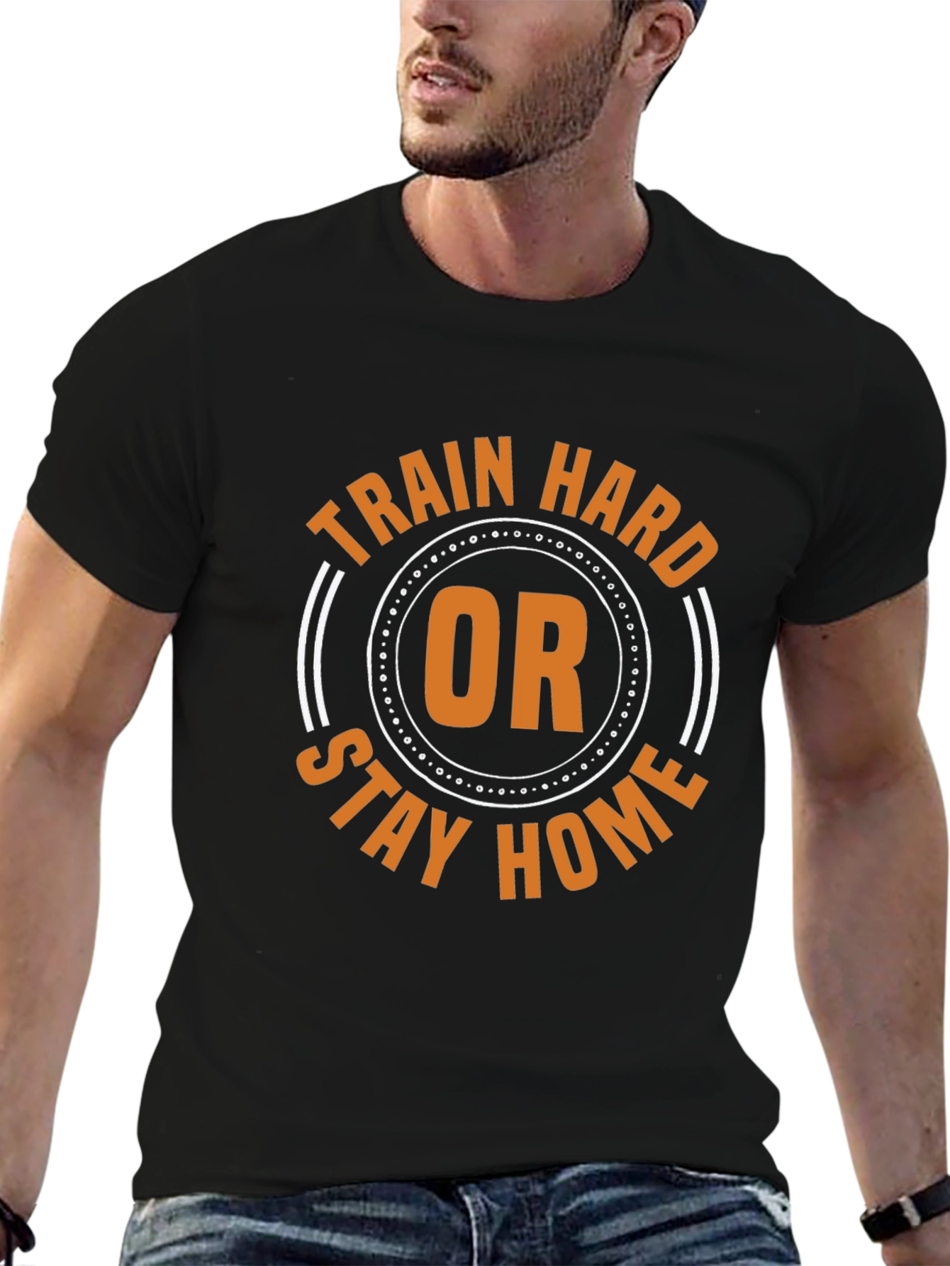 Train Hard or Stay Home Black Graphic Tee