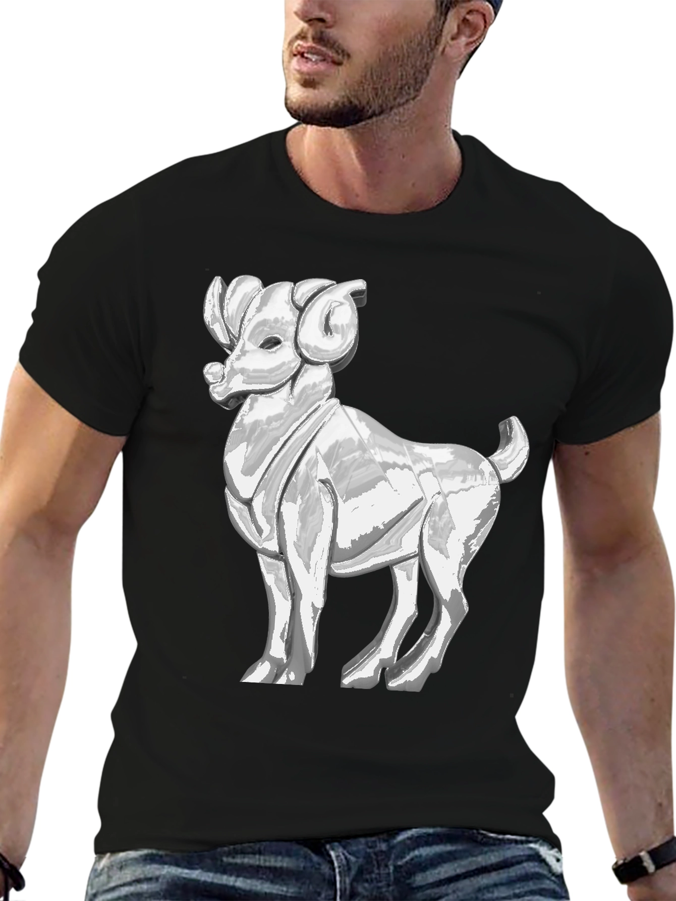 Ram Graphic Tee - Bold Black Cotton