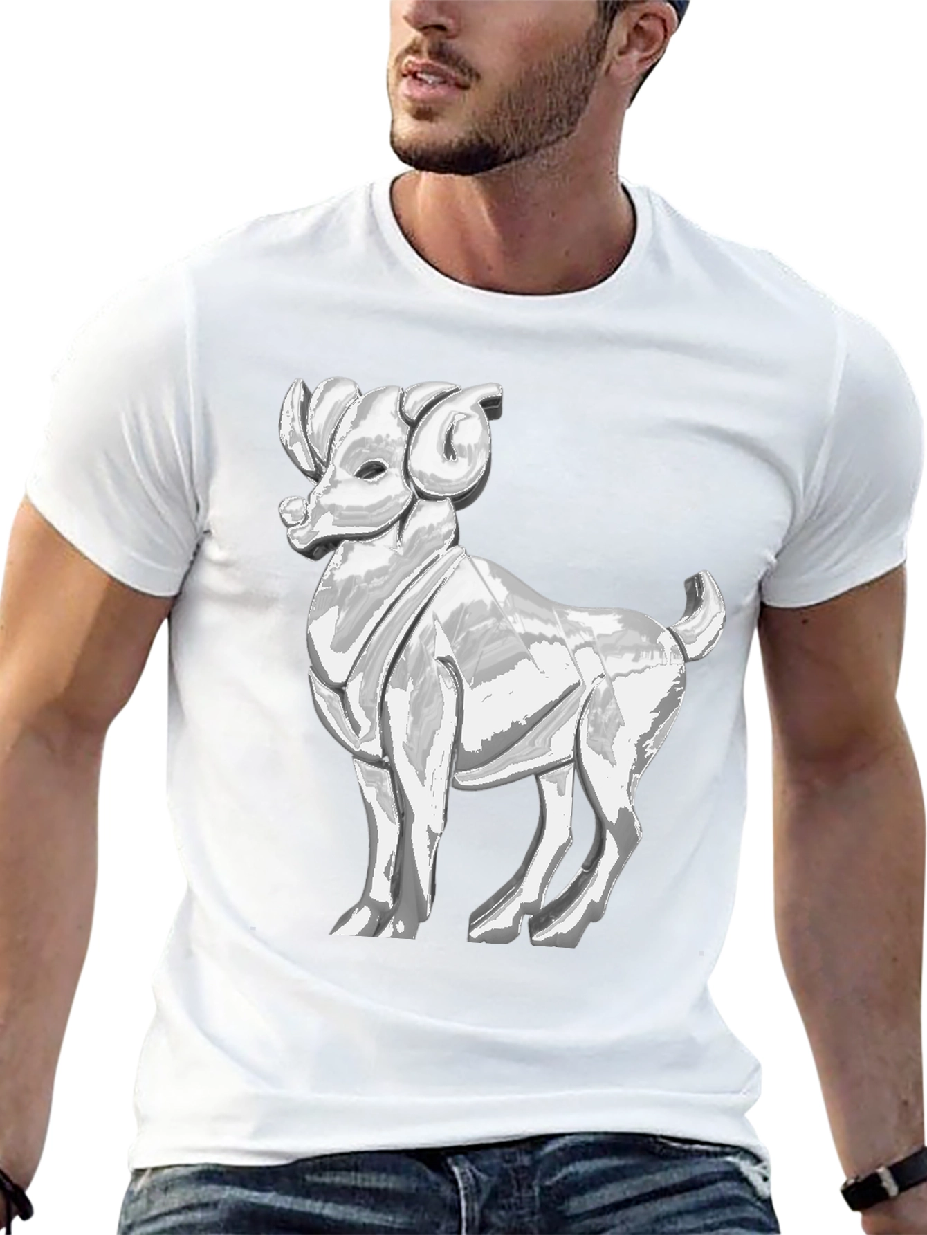 Ram Graphic Tee - Bold Black Cotton