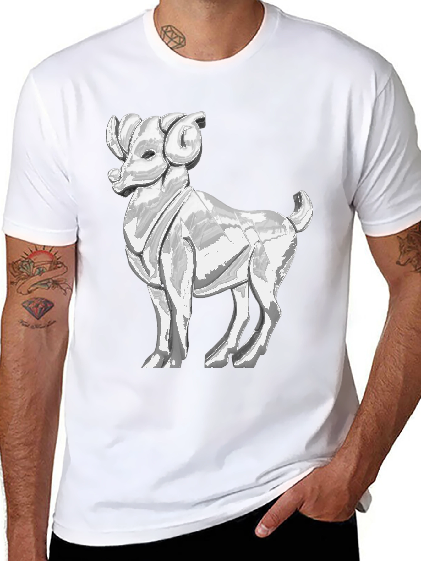 Ram Graphic Tee - Bold Black Cotton