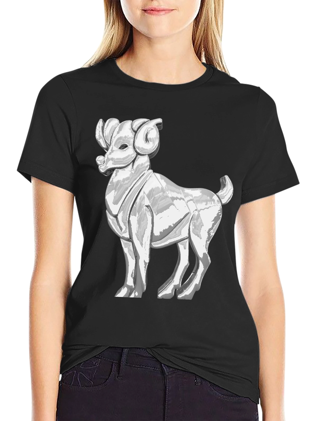 Ram Graphic Tee - Bold Black Cotton