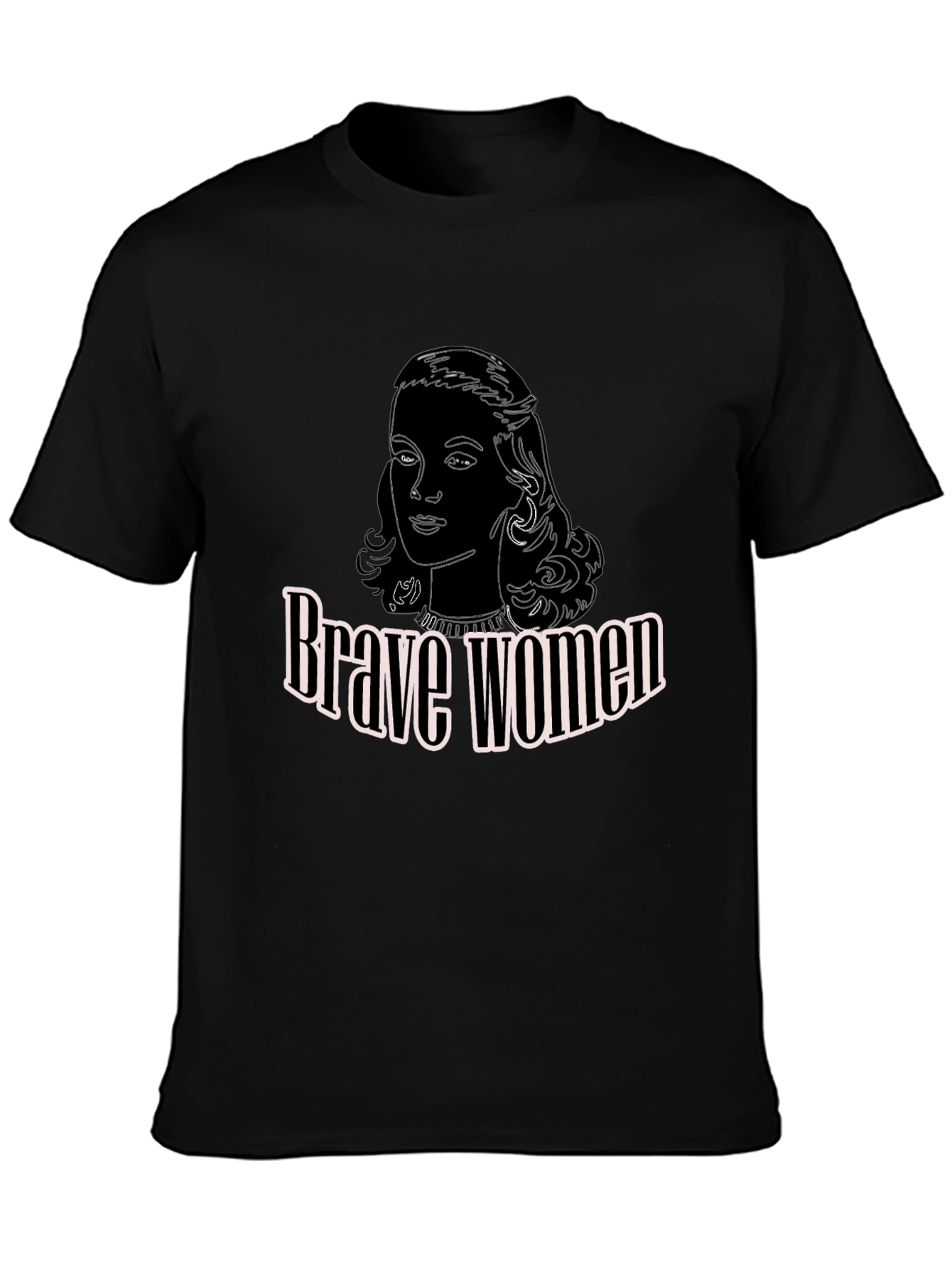 Brave Women Graphic T-Shirt - Black Cotton Tee