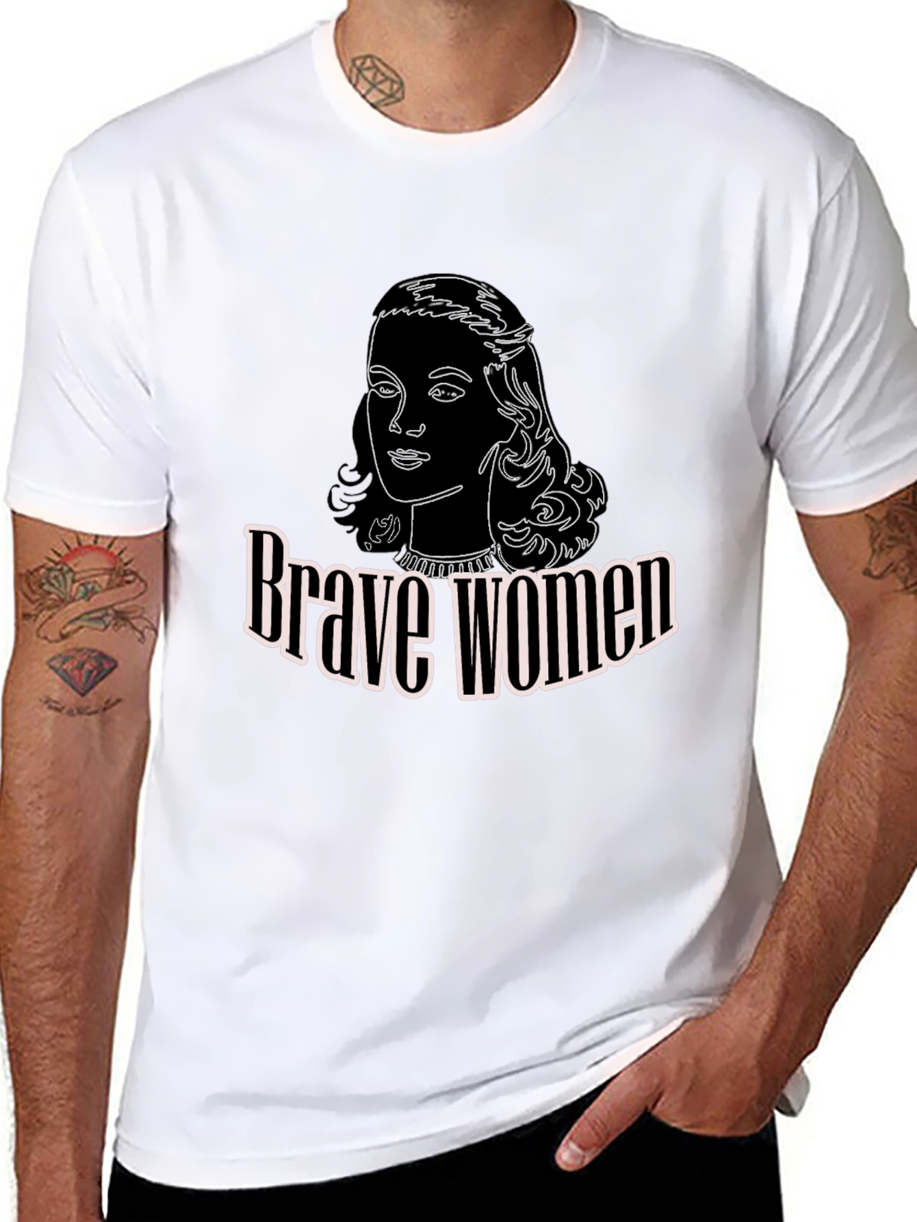 Brave Women Graphic T-Shirt - Black Cotton Tee