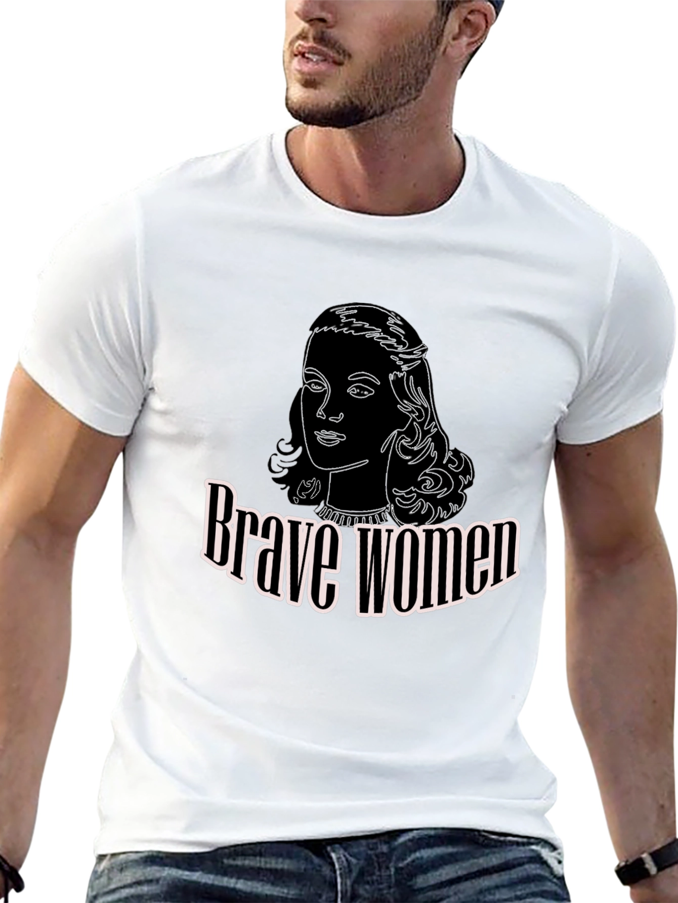 Brave Women Graphic T-Shirt - Black Cotton Tee
