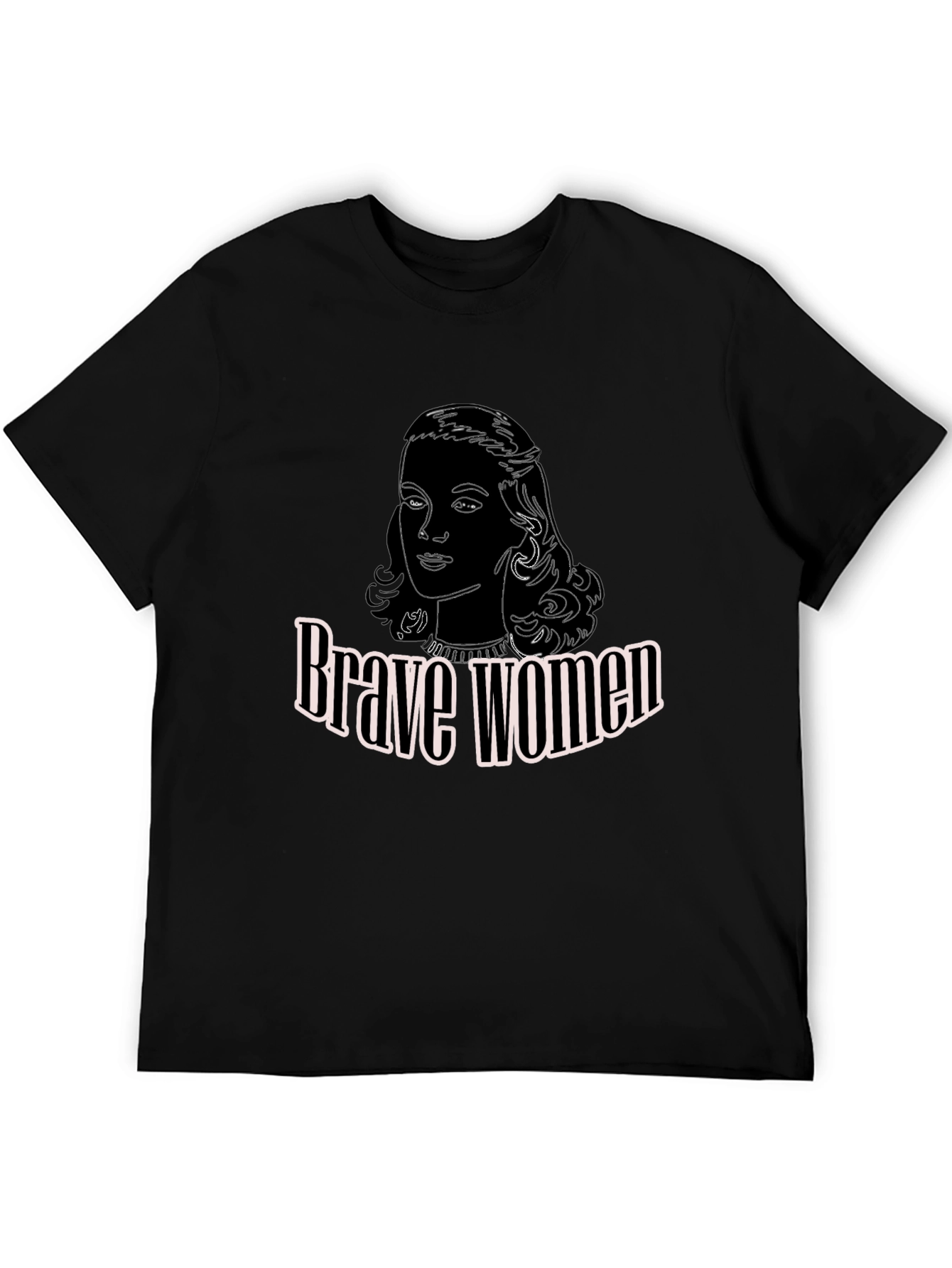 Brave Women Graphic T-Shirt - Black Cotton Tee