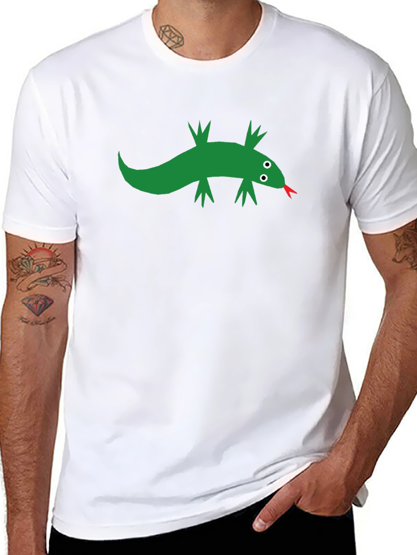 Cool Lizard Graphic Black T-Shirt