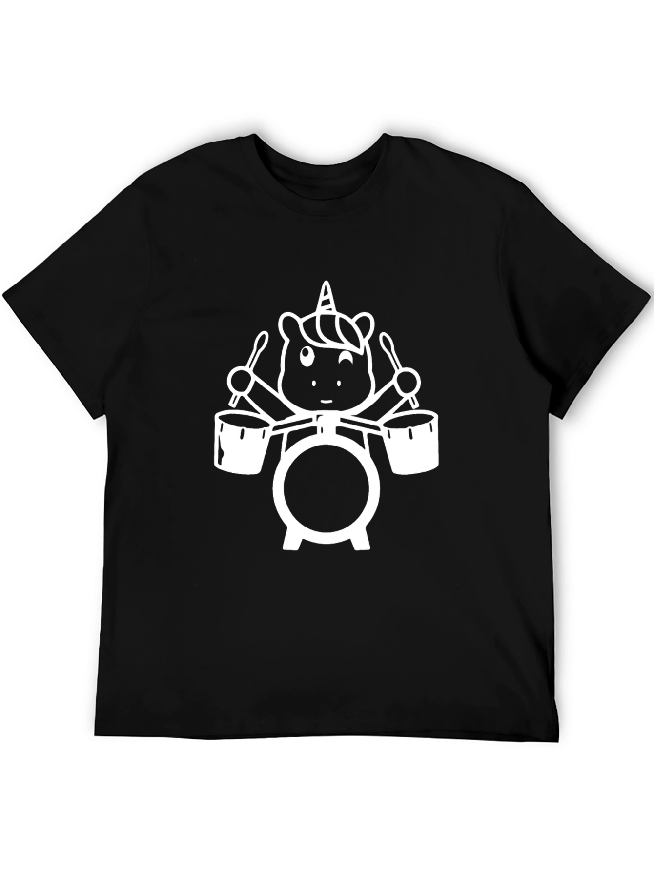 Unicorn Drummer Black T-Shirt