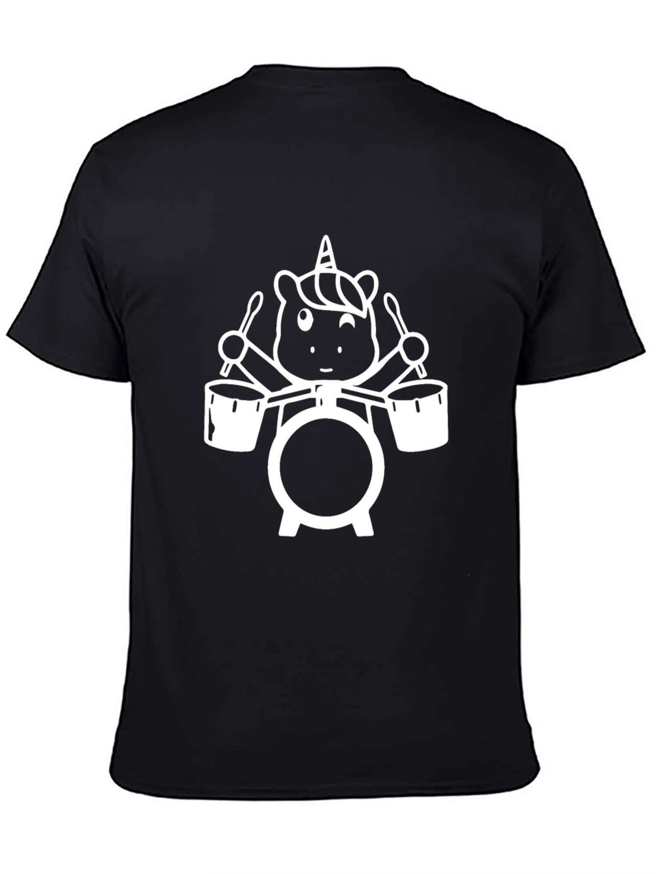 Unicorn Drummer Black T-Shirt
