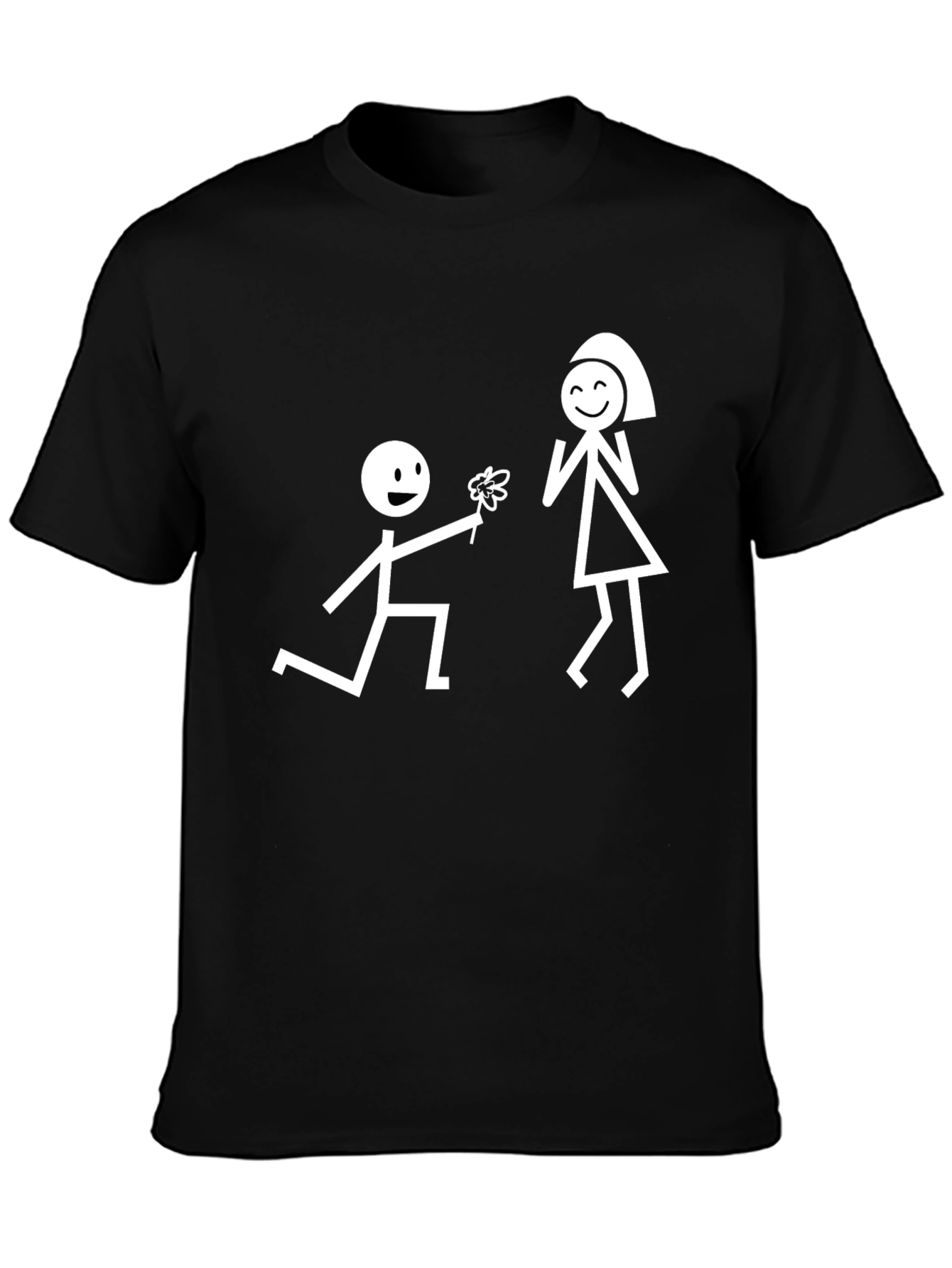 Stick Figure Love Black T-Shirt