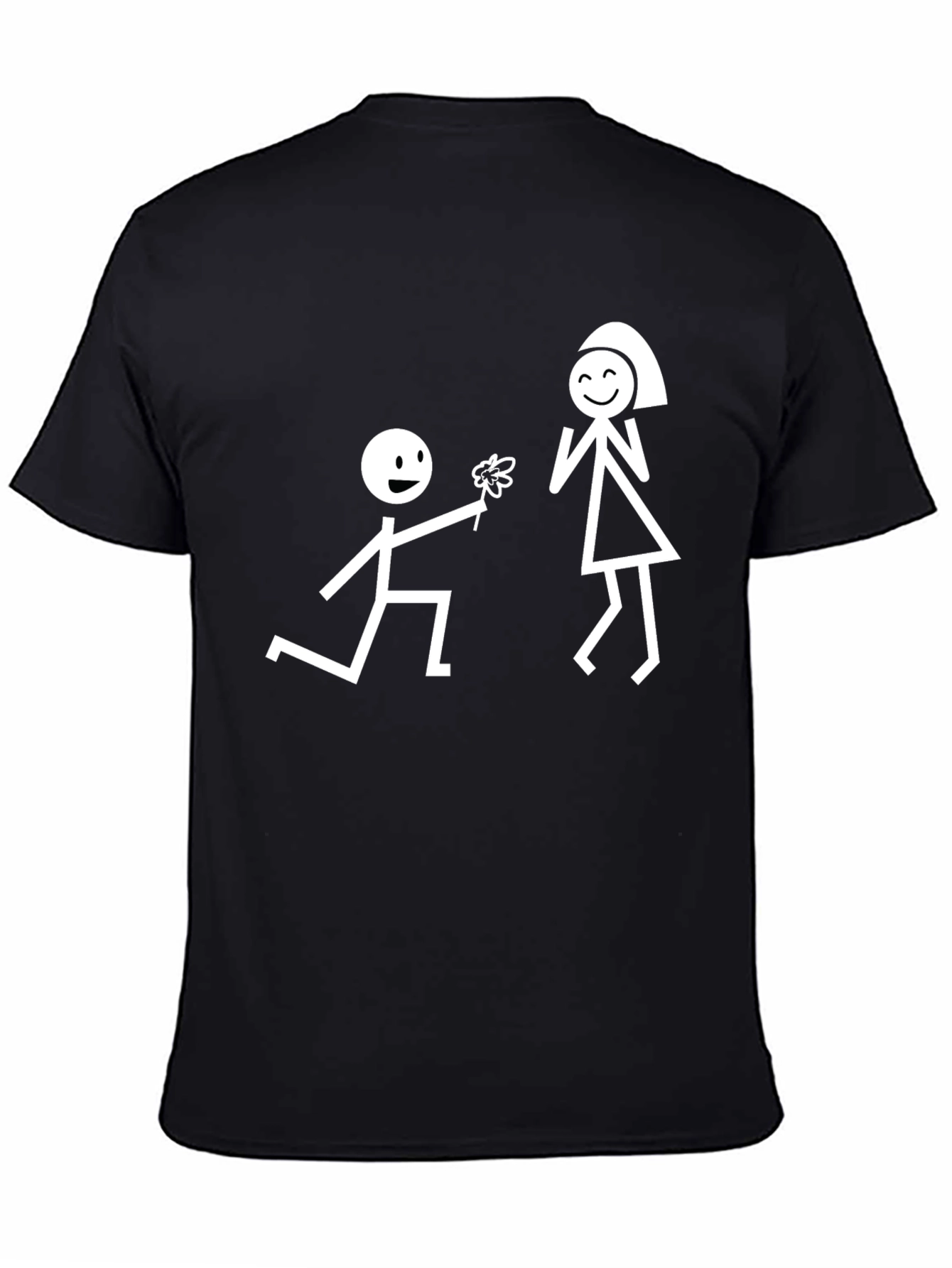 Stick Figure Love Black T-Shirt