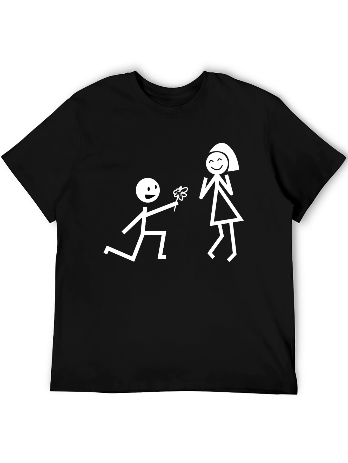 Stick Figure Love Black T-Shirt