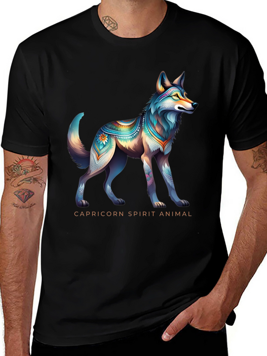 Capricorn Spirit Animal Graphic Tee - Black