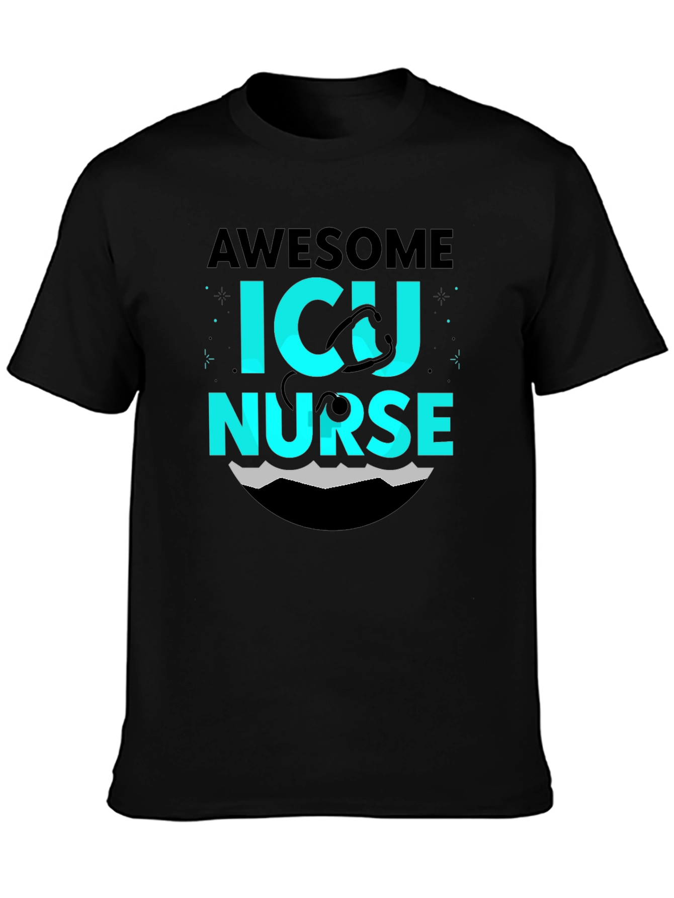 Awesome ICU Nurse Graphic Tee - Soft Cotton
