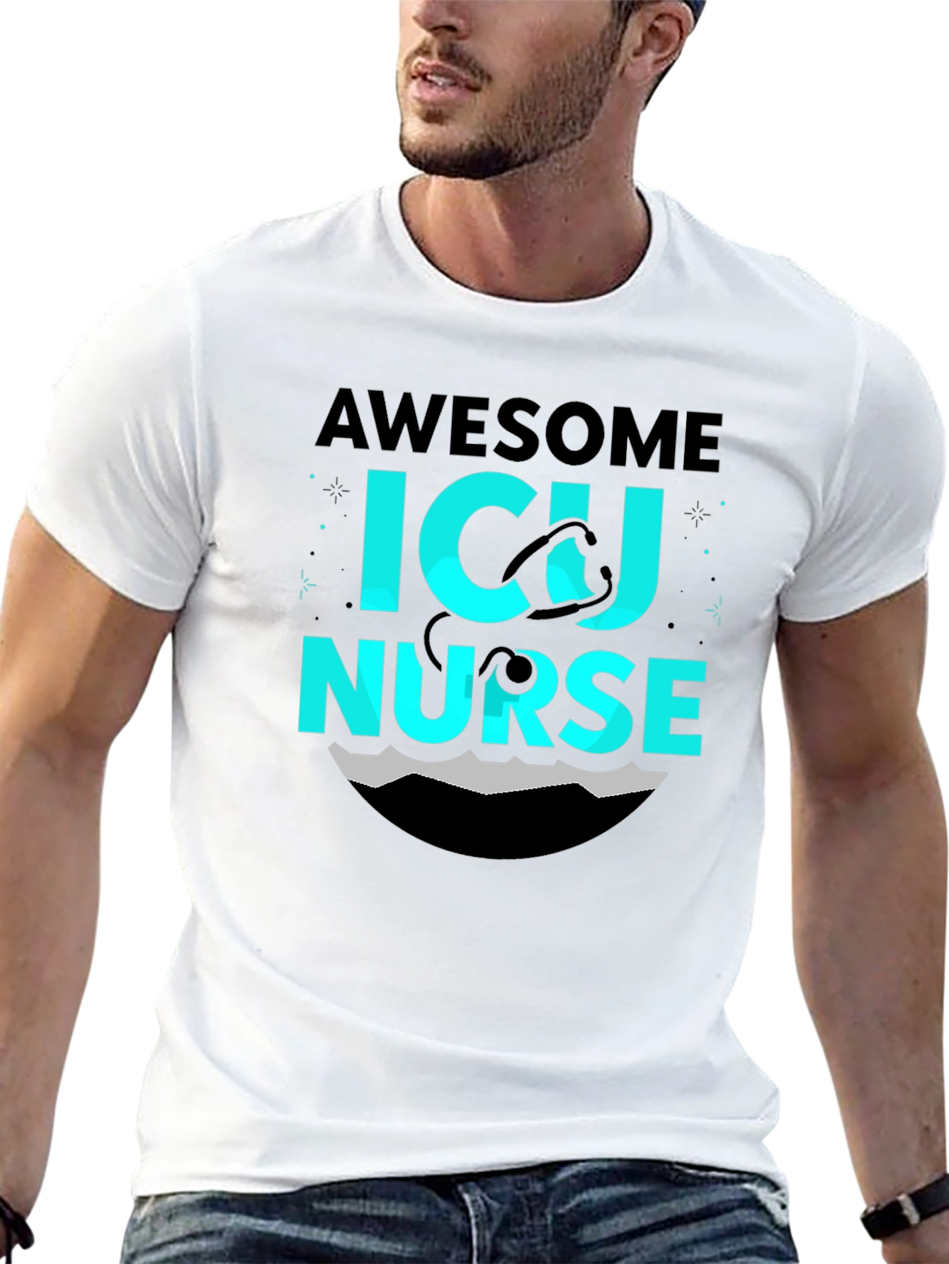 Awesome ICU Nurse Graphic Tee - Soft Cotton