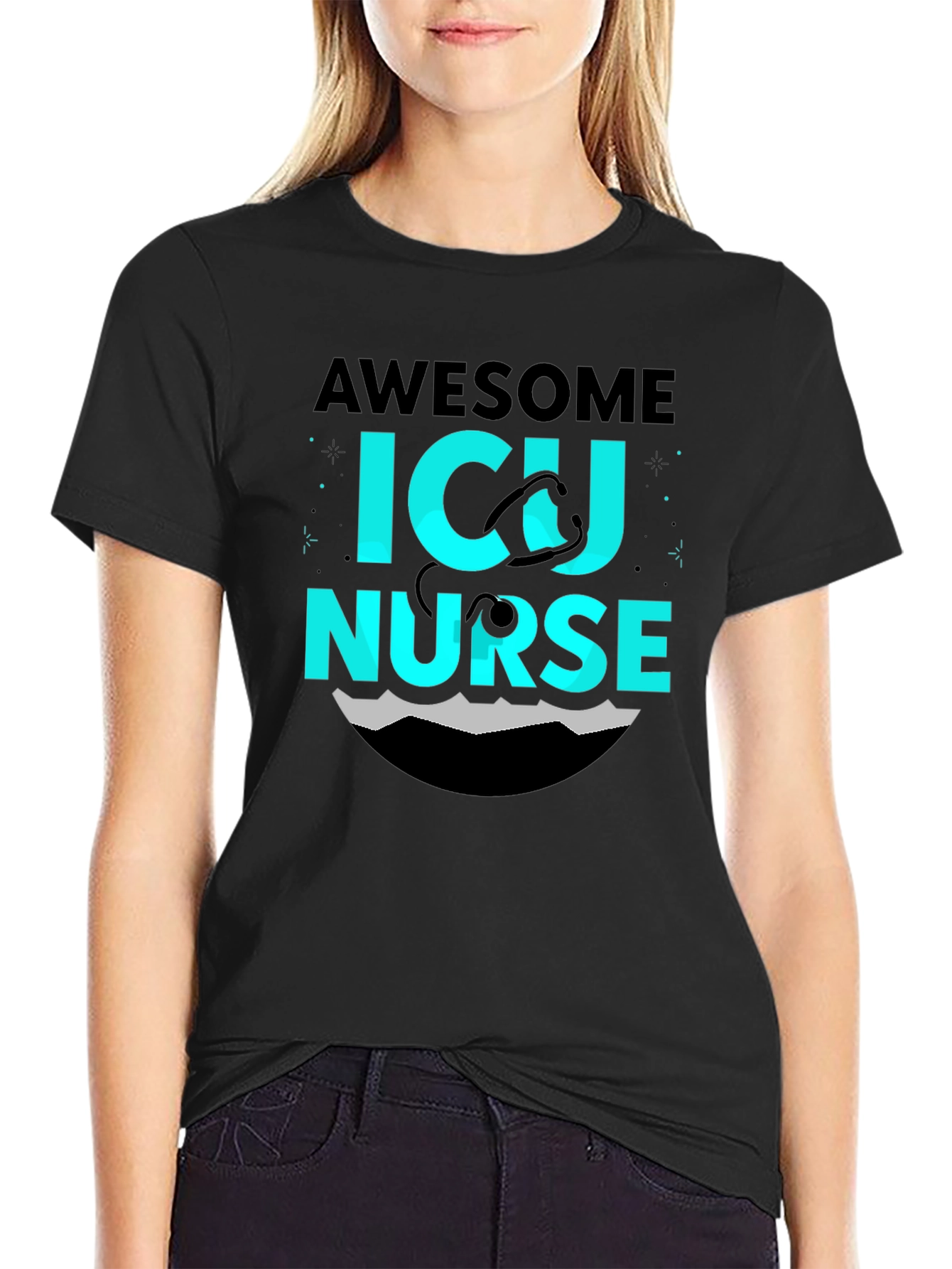 Awesome ICU Nurse Graphic Tee - Soft Cotton