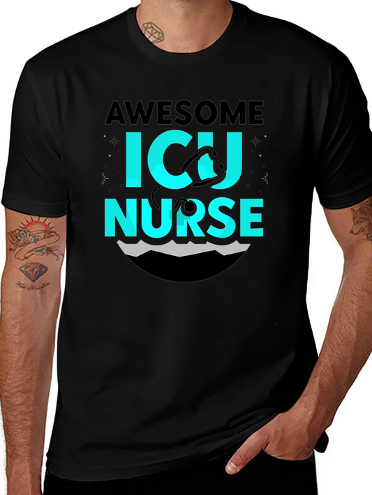 Awesome ICU Nurse Graphic Tee - Soft Cotton