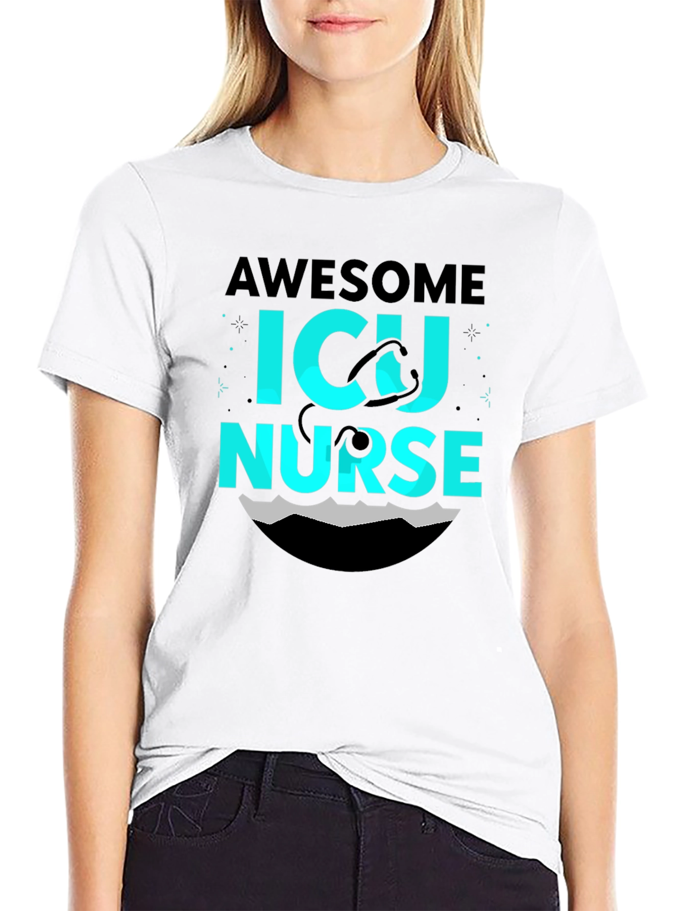 Awesome ICU Nurse Graphic Tee - Soft Cotton