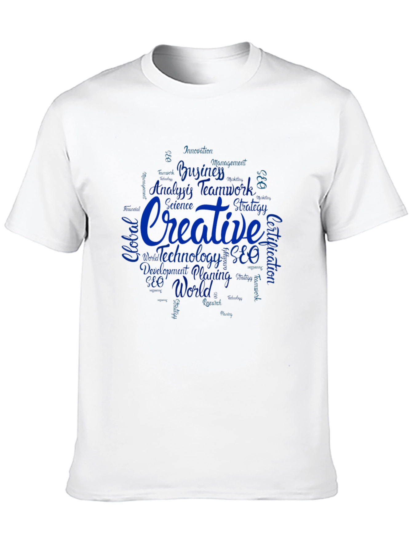 Creative Word Art Black T-Shirt