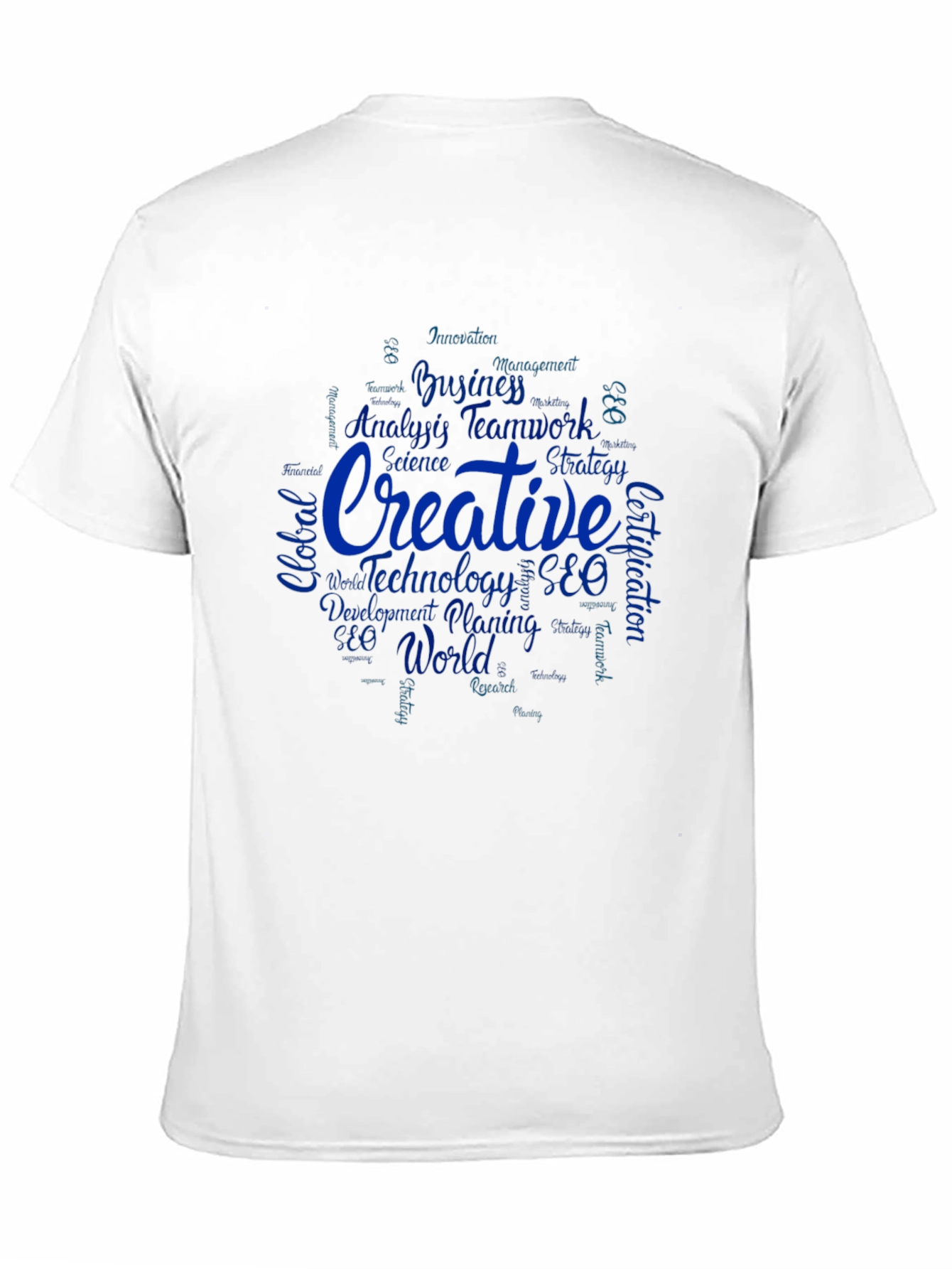 Creative Word Art Black T-Shirt