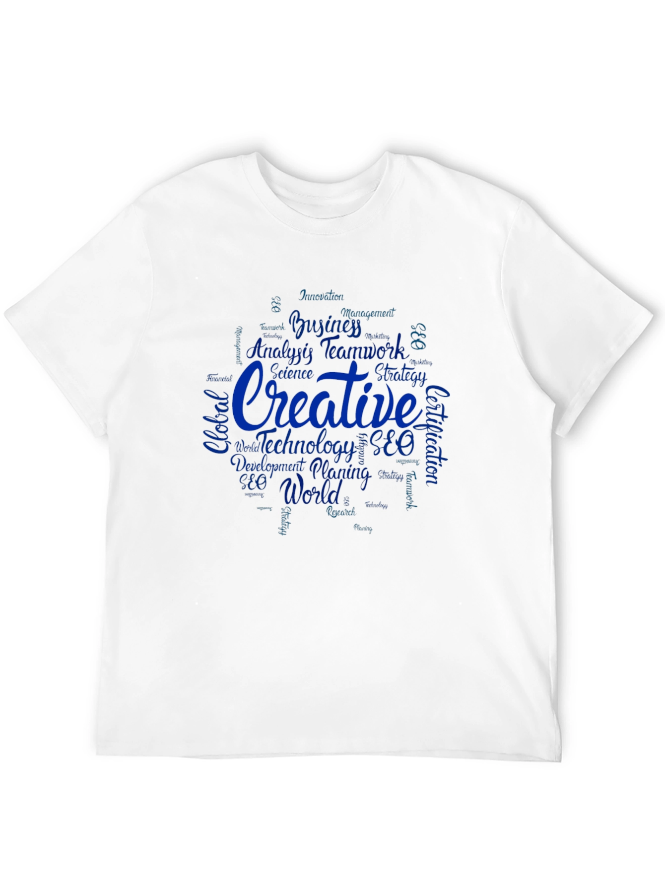 Creative Word Art Black T-Shirt