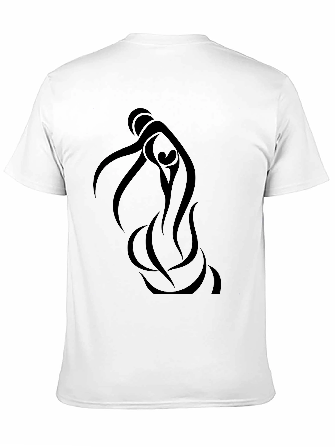 Black Graphic Tee - Abstract Figure Design