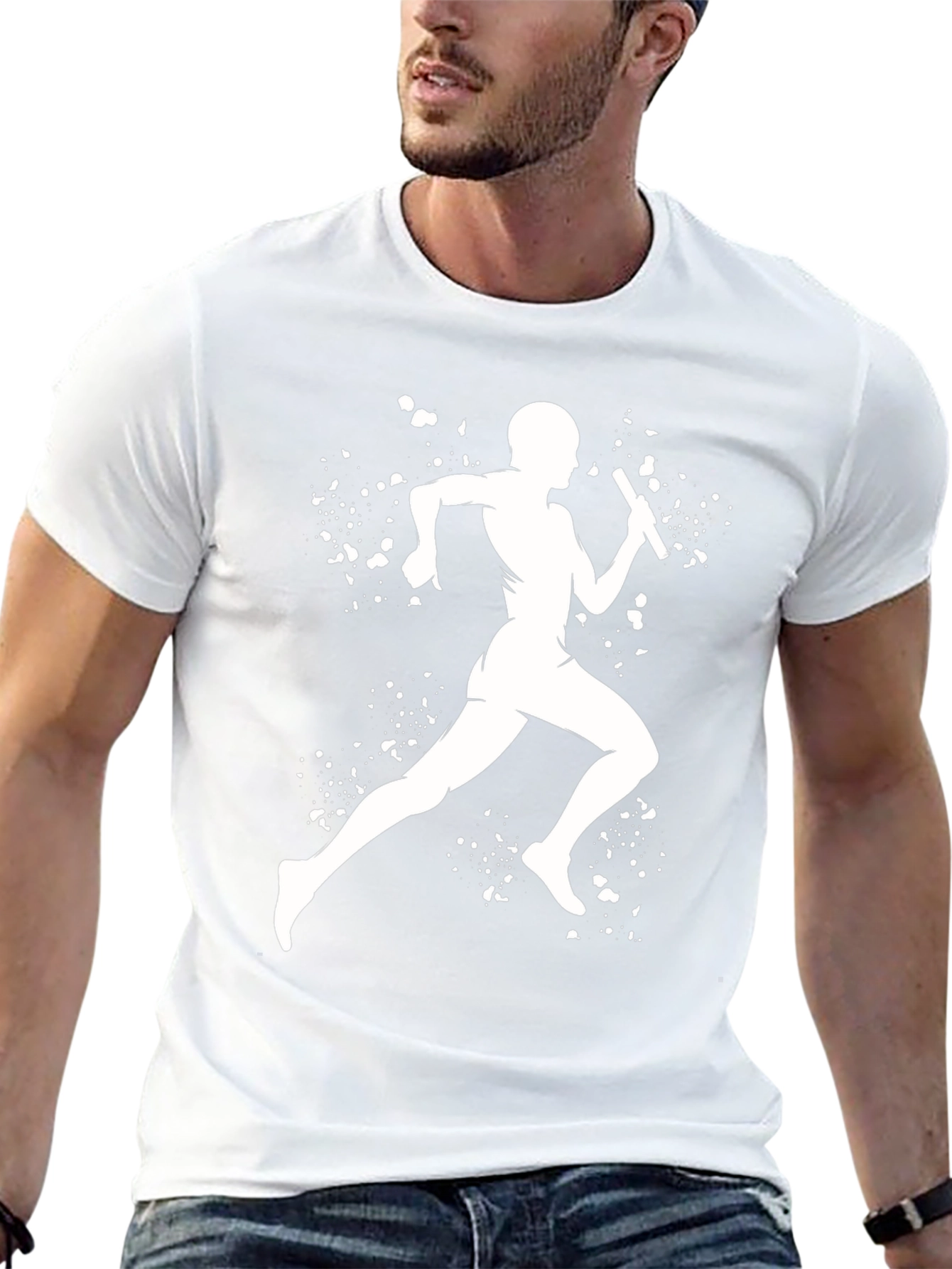 Runner Silhouette Graphic Tee - Black Cotton Blend