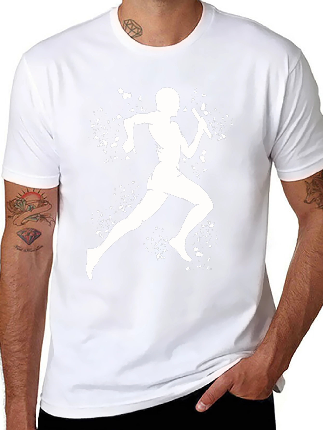 Runner Silhouette Graphic Tee - Black Cotton Blend
