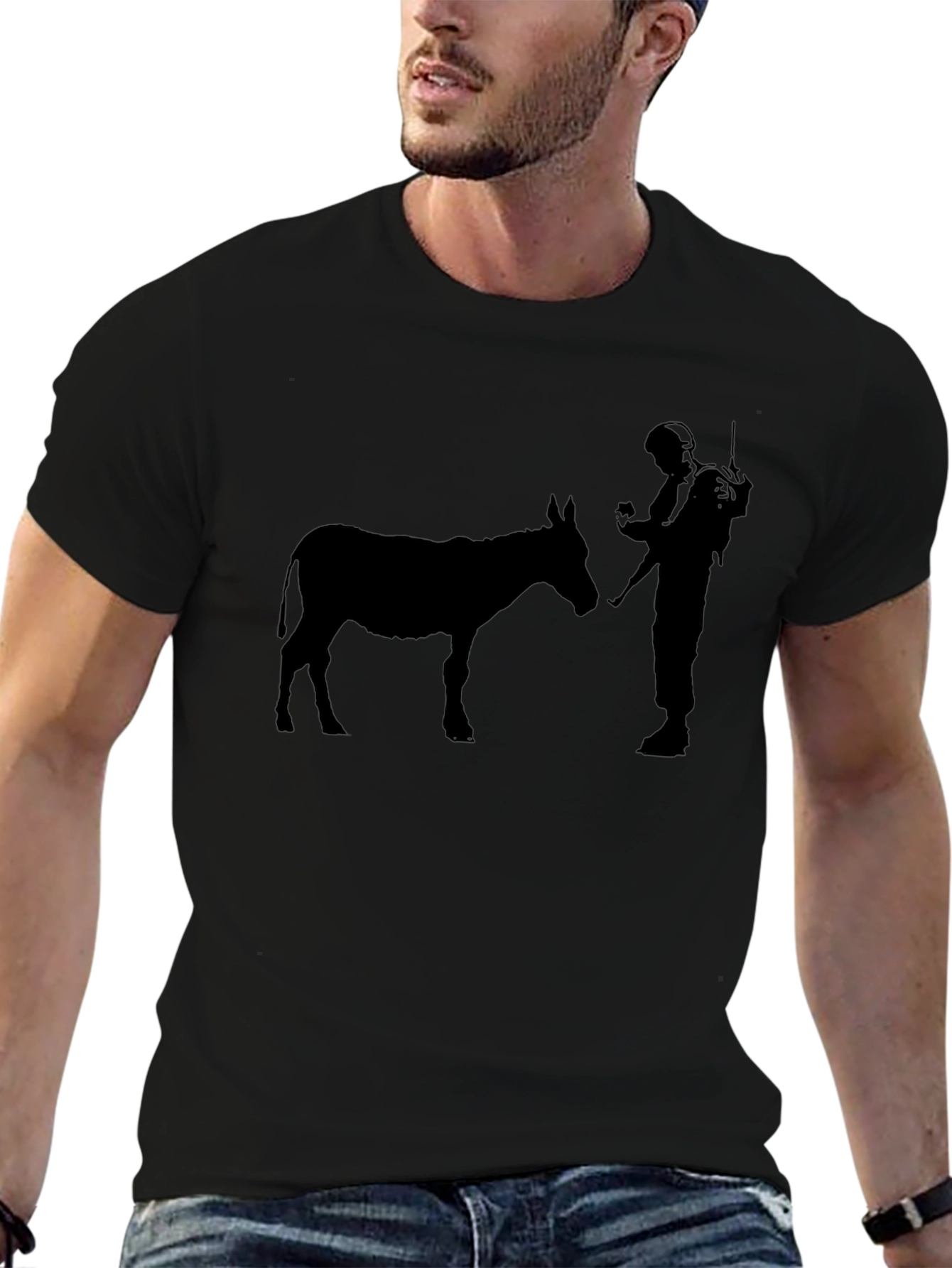 Donkey and Soldier Graphic Tee - Black